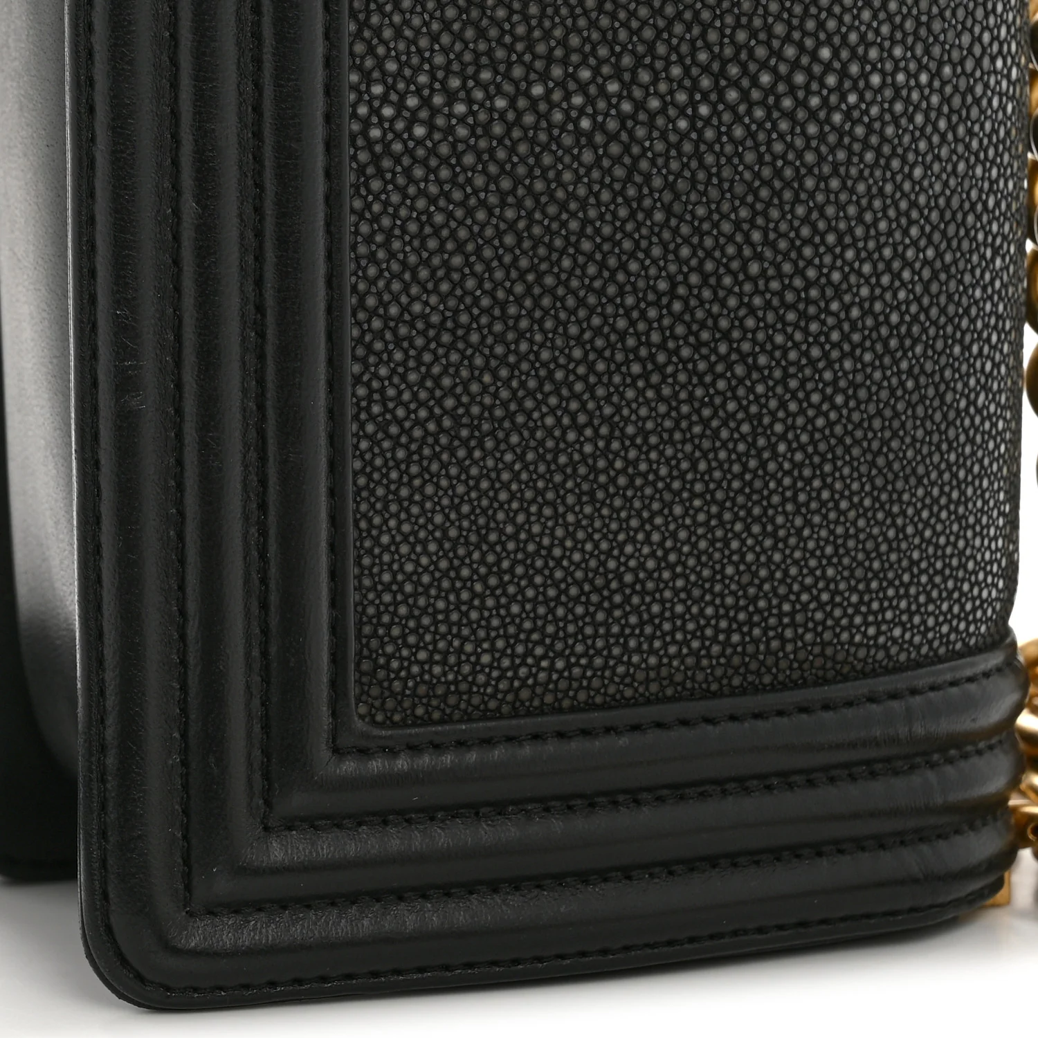 Galuchat Stingray Small Boy Flap Black - Image 14