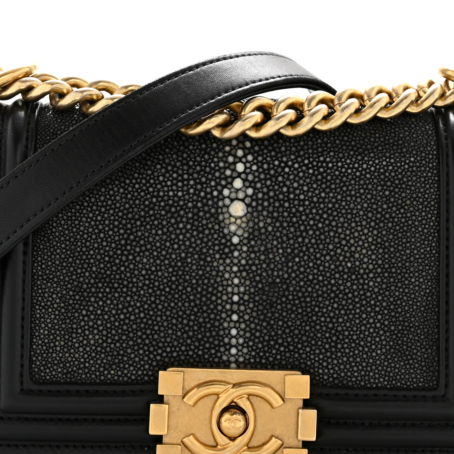 Galuchat Stingray Small Boy Flap Black - Image 8