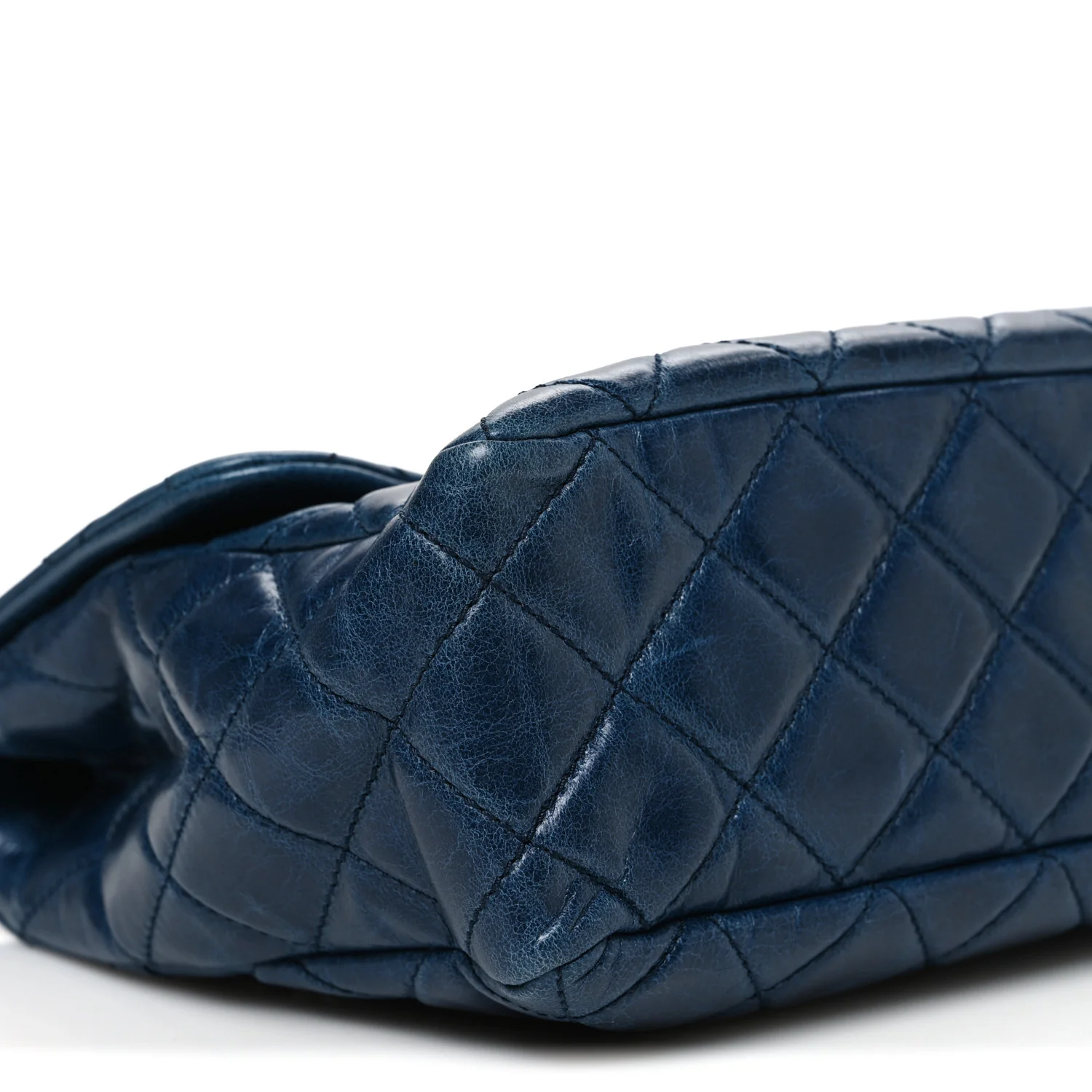 Glazed Calfskin Castle Rock Medium Flap Blue - Image 9