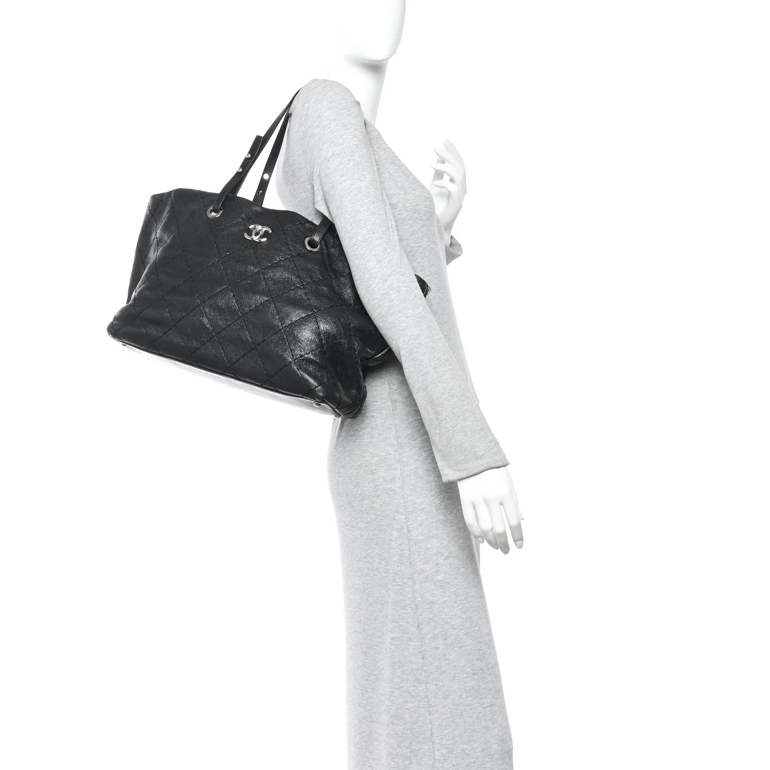 Glazed Calfskin Large On The Road Tote Black - Image 2