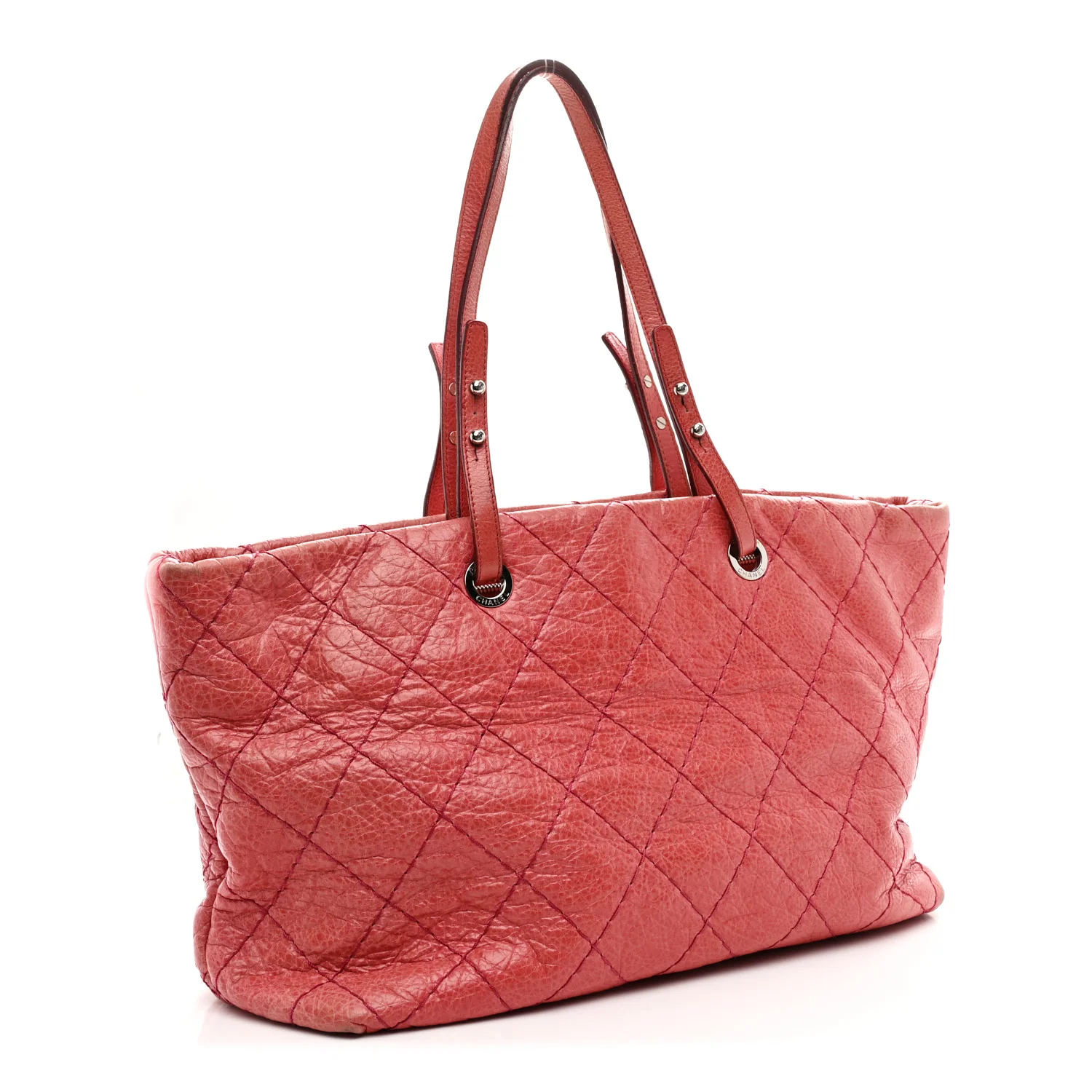 Glazed Calfskin Large On The Road Tote Pink - Image 3