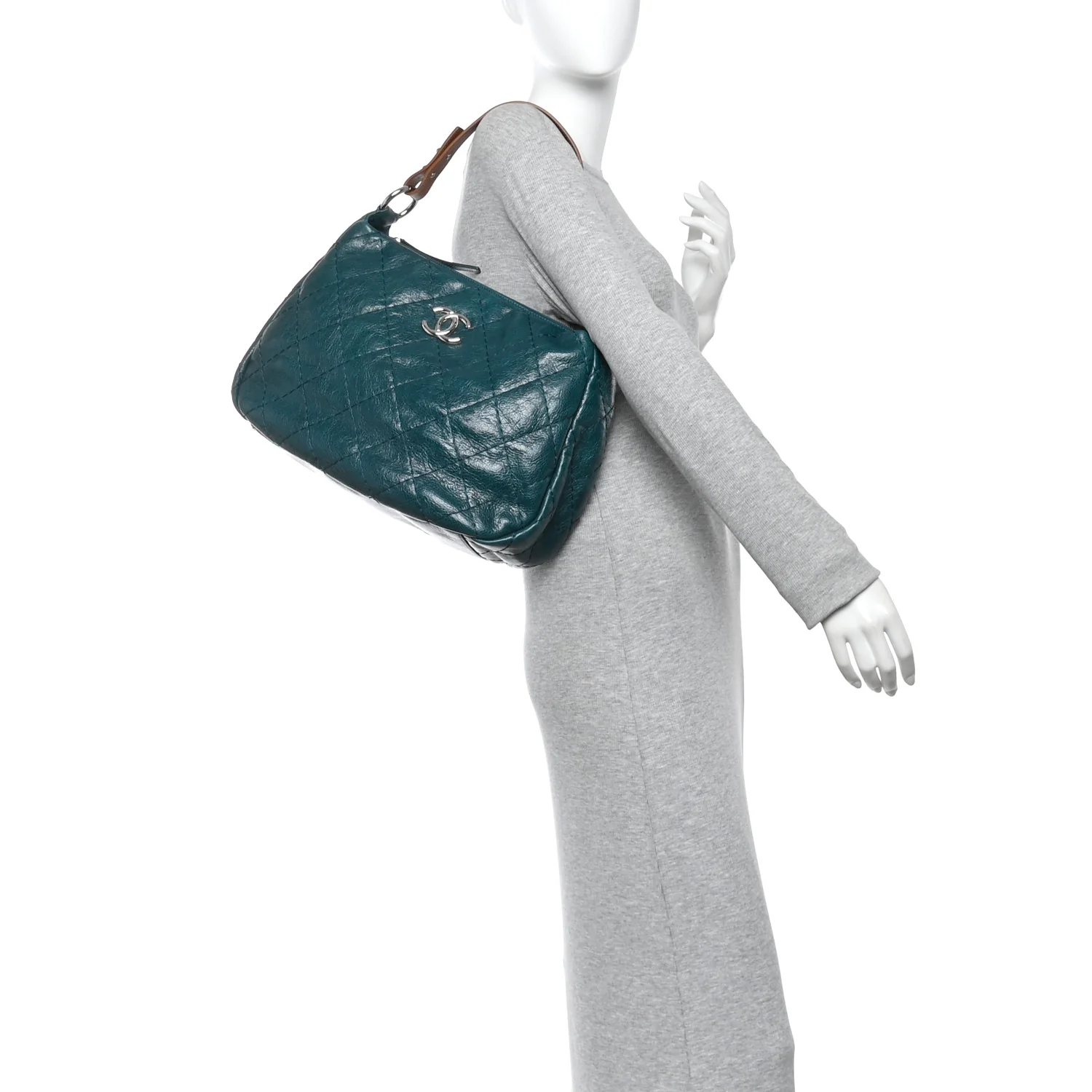 Glazed Calfskin On The Road Hobo Turquoise - Image 2