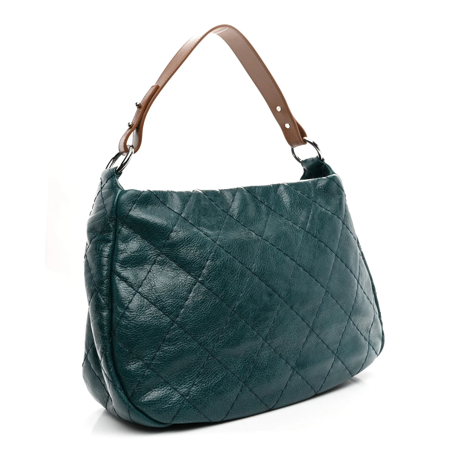 Glazed Calfskin On The Road Hobo Turquoise - Image 3