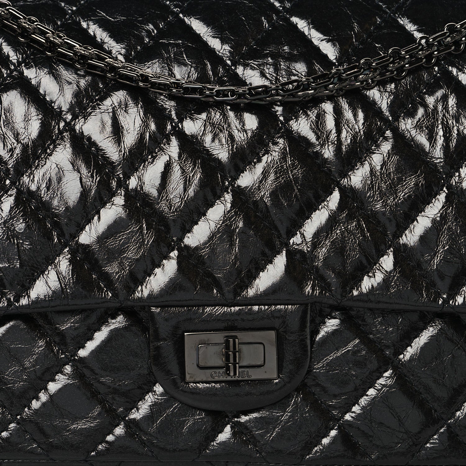 Glazed Calfskin Quilted 2.55 Reissue 226 Flap So Black - Image 8