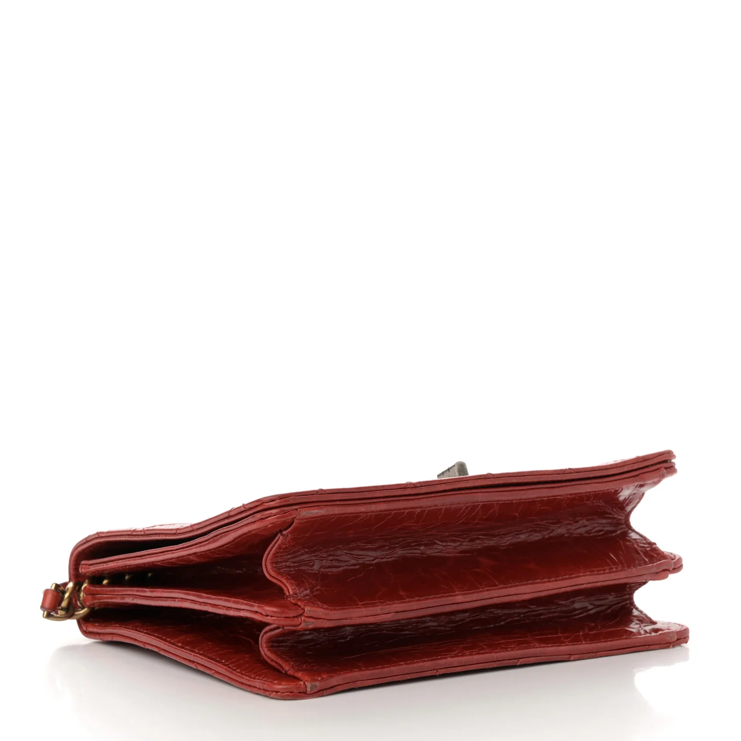 Glazed Calfskin Quilted Rita Top Handle Flap Red - Image 4