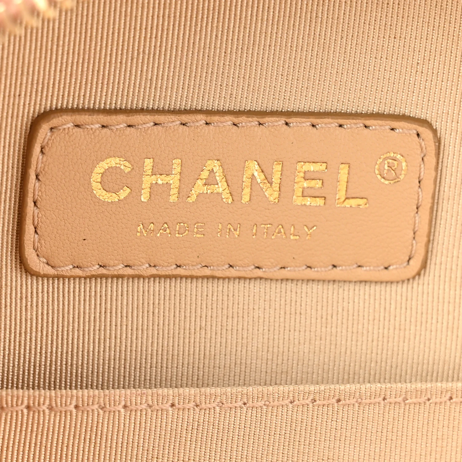 Glazed Calfskin Round As Earth Evening Bag Beige - Image 6