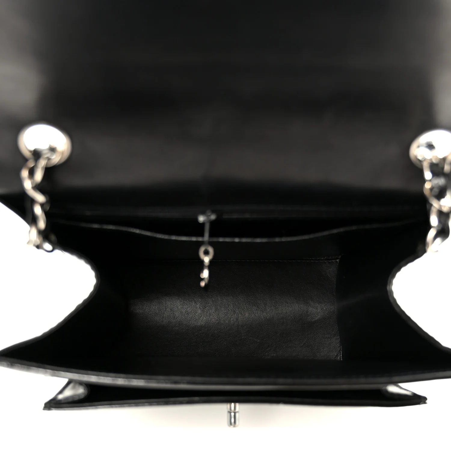 Glazed Calfskin Single Flap Black - Image 4