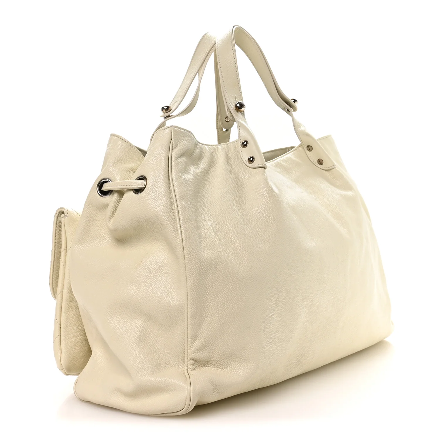 Glazed Caviar Reissue Double Pocket In the City Tote White - Image 3