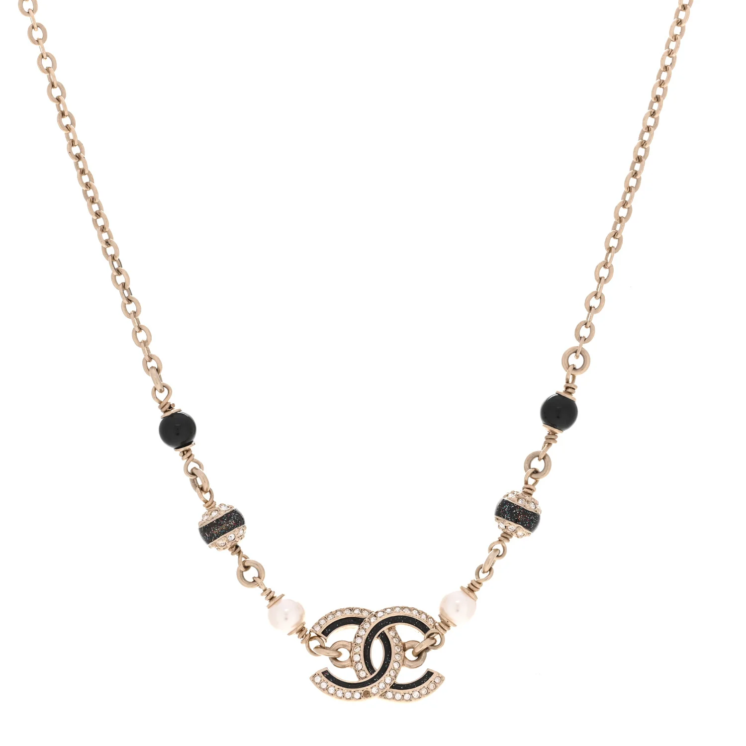 Glitter Enamel Crystal CC Beaded Choker Gold Black