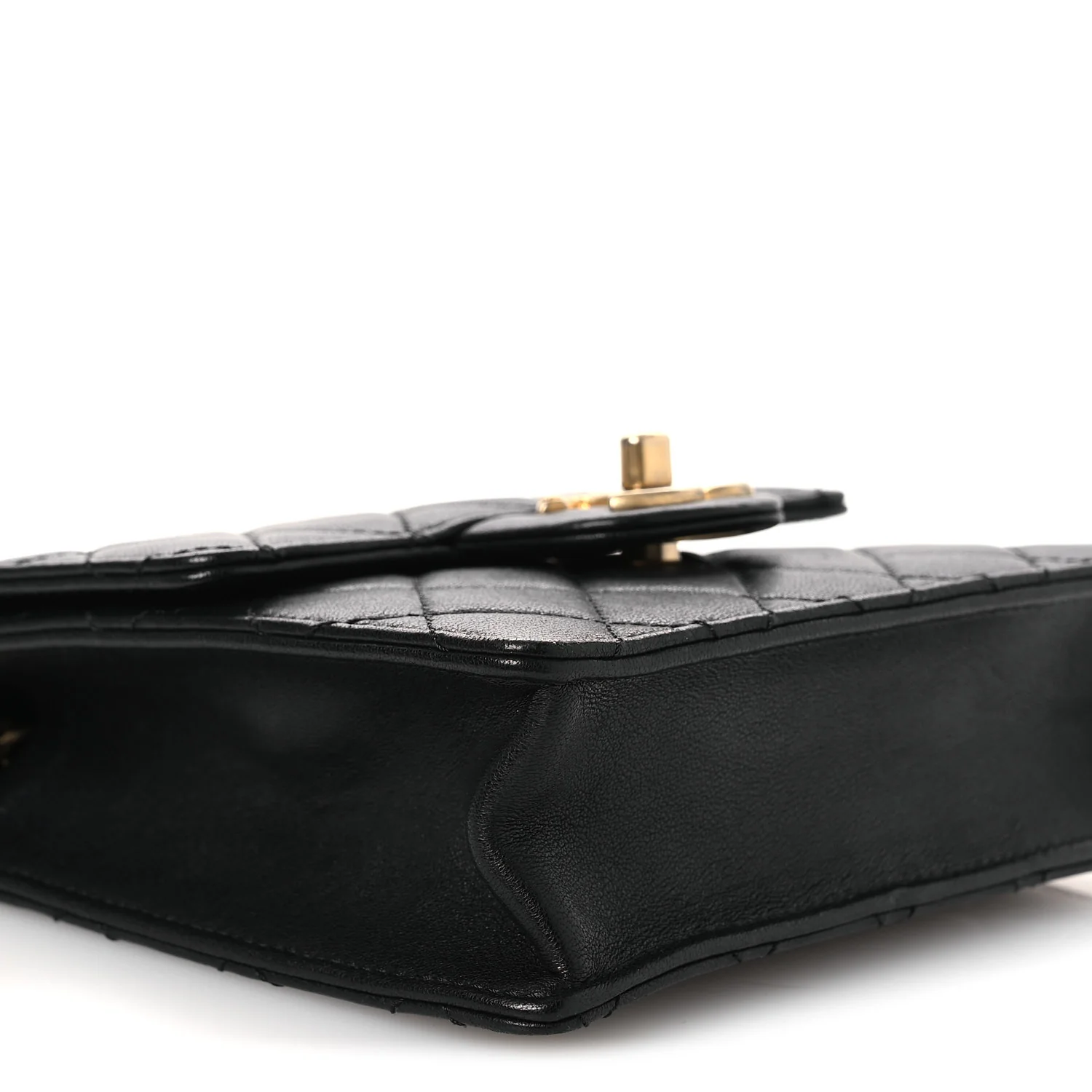Goatskin Quilted Chic Pearls Flap Black - Image 9