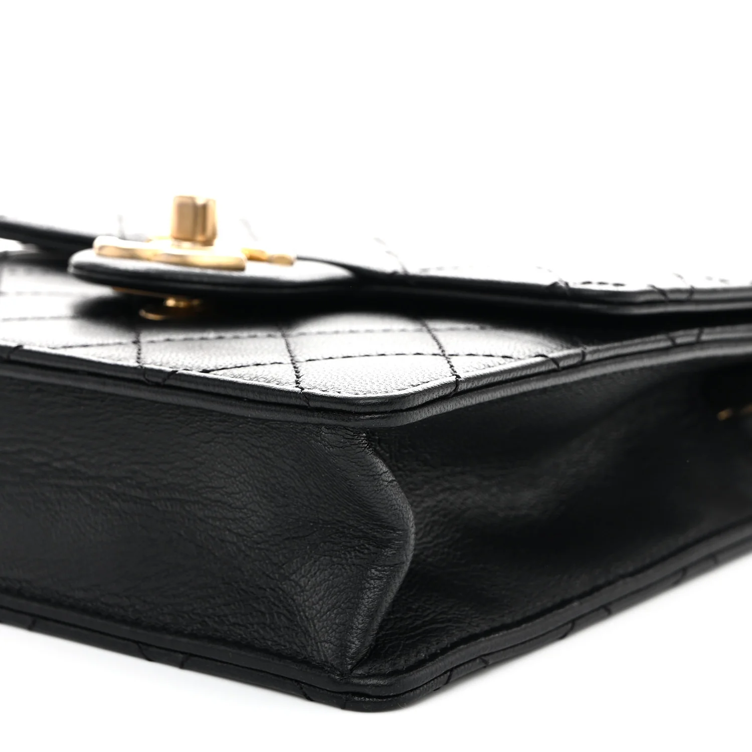 Goatskin Quilted Chic Pearls Flap Black - Image 10