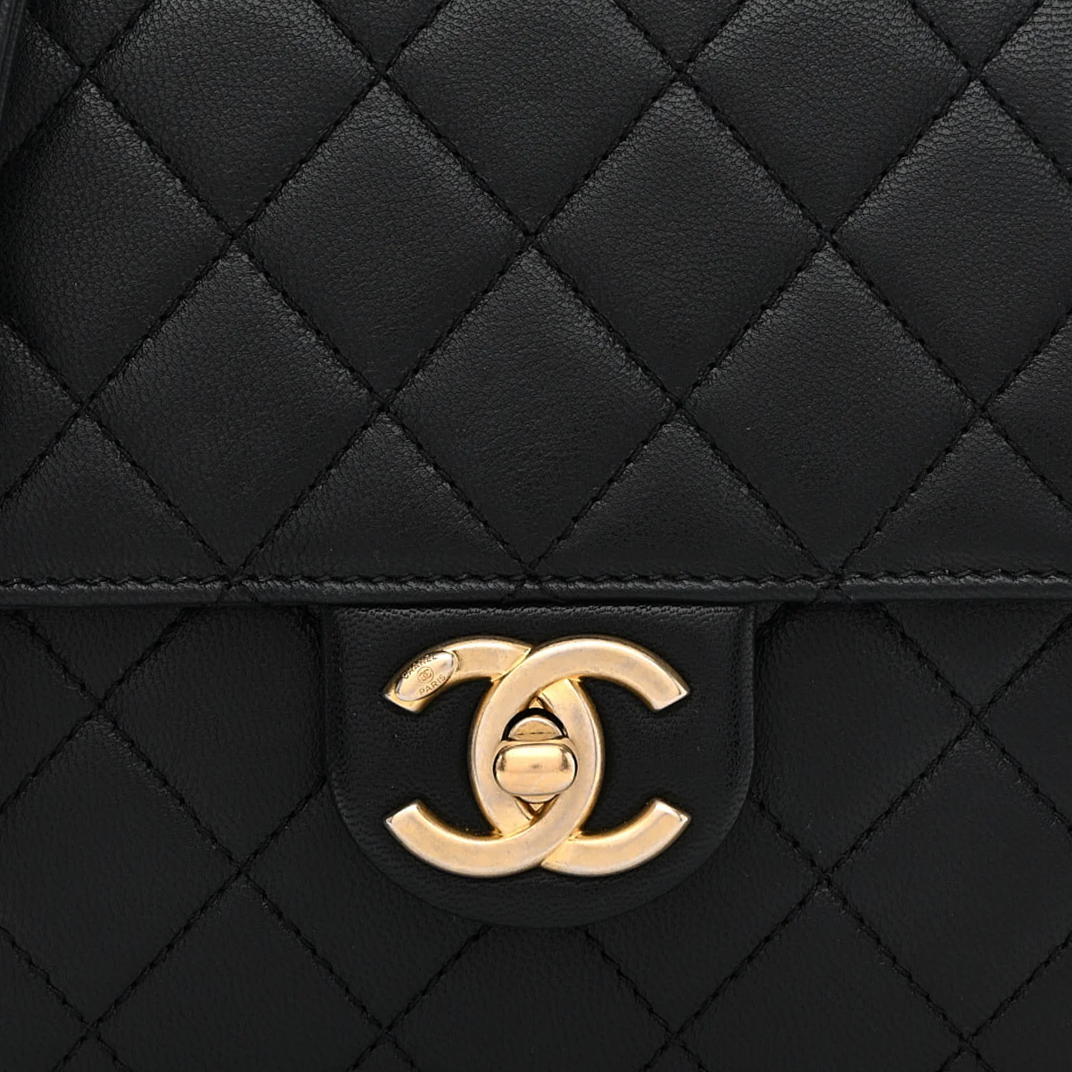 Goatskin Quilted Chic Pearls Flap Black - Image 8