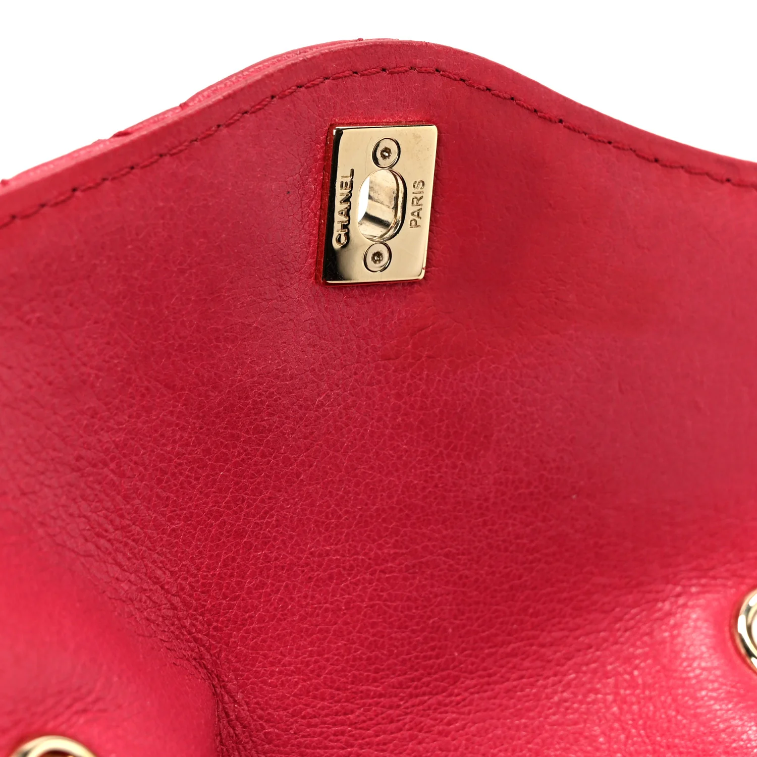 Goatskin Quilted Coco Curve Flap Messenger Flap Red - Image 7