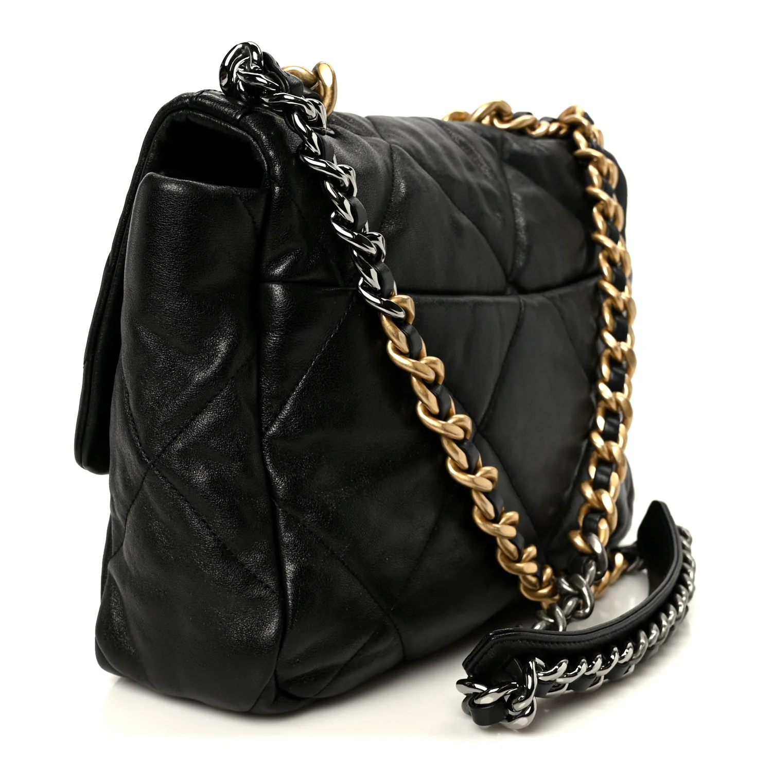 Goatskin Quilted Large Chanel 19 Flap Black - Image 3