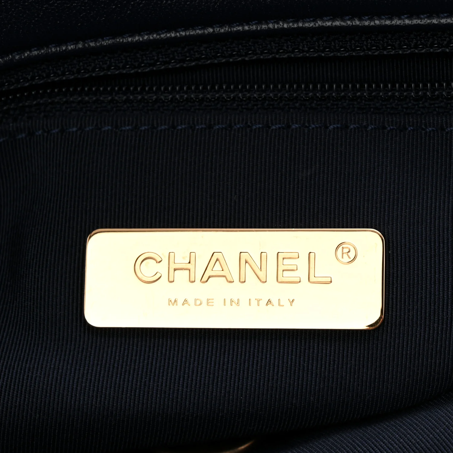 Goatskin Quilted Large Chanel 19 Flap Navy Blue - Image 6