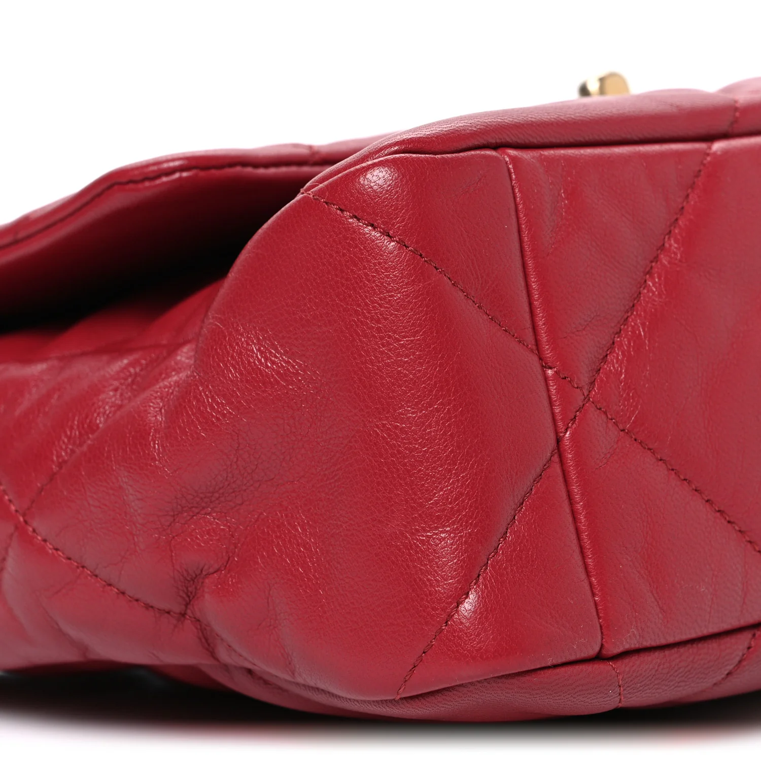 Goatskin Quilted Large Chanel 19 Flap Red - Image 9