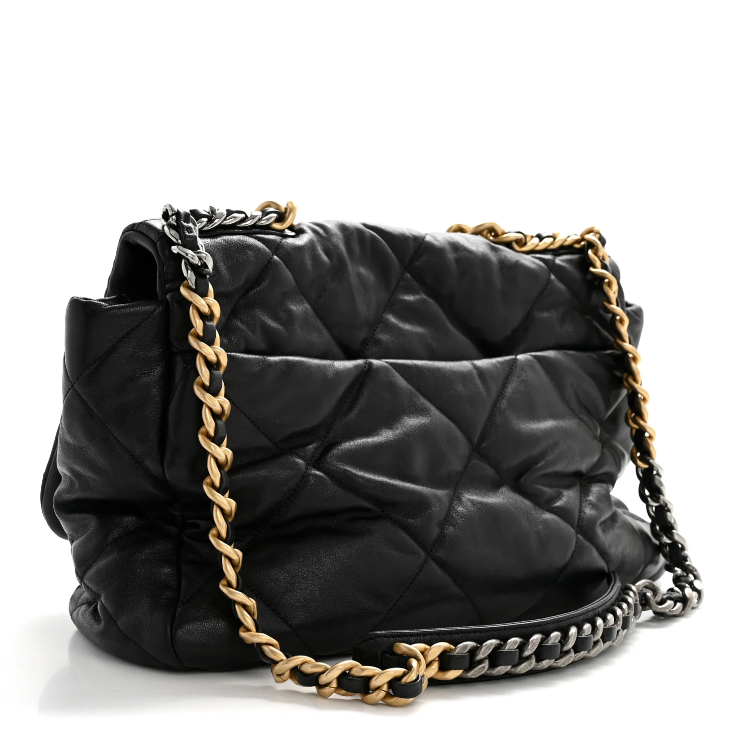 Goatskin Quilted Maxi Chanel 19 Flap Black - Image 3