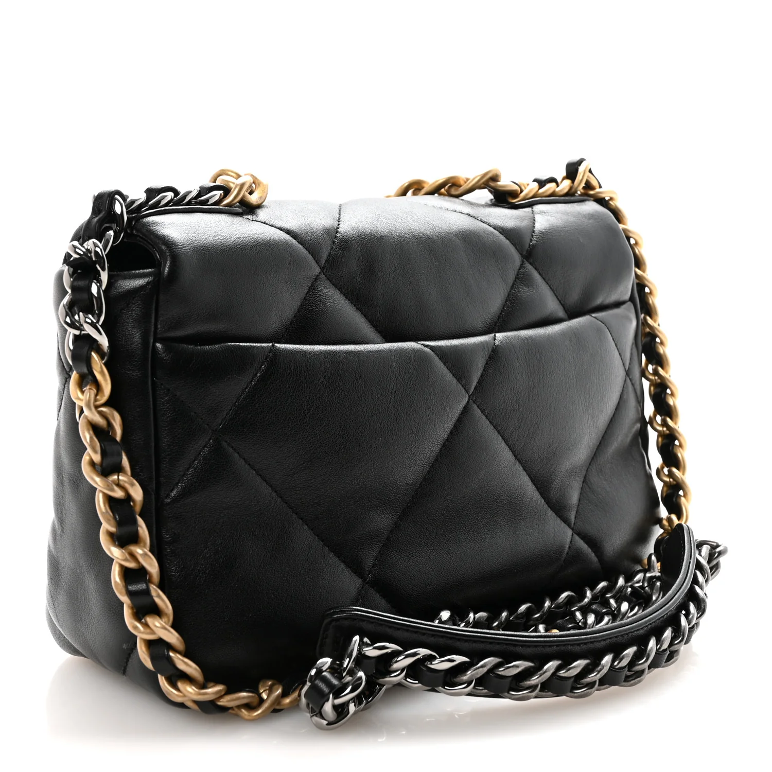 Goatskin Quilted Medium Chanel 19 Flap Black - Image 3