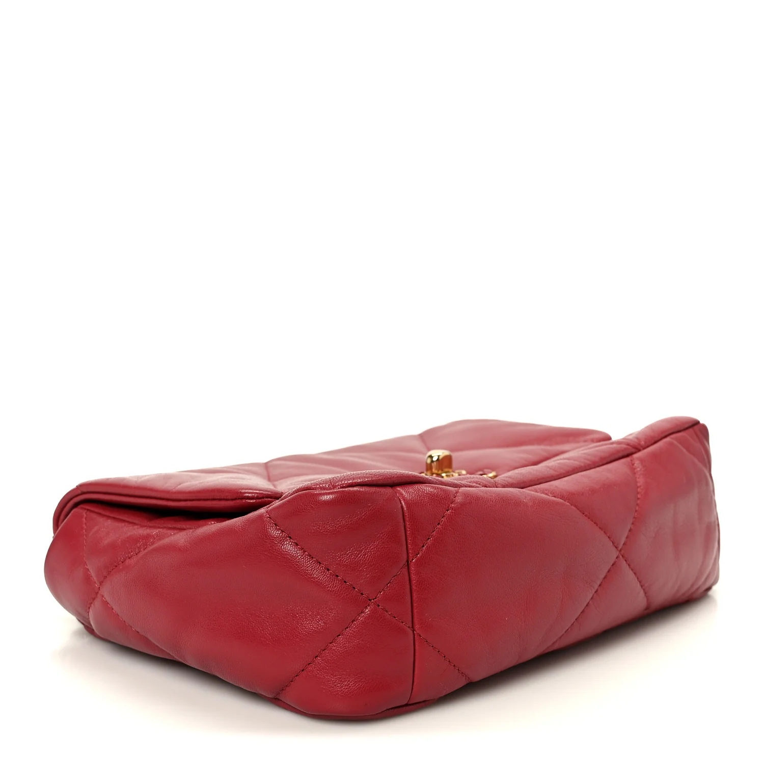 Goatskin Quilted Medium Chanel 19 Flap Red - Image 4