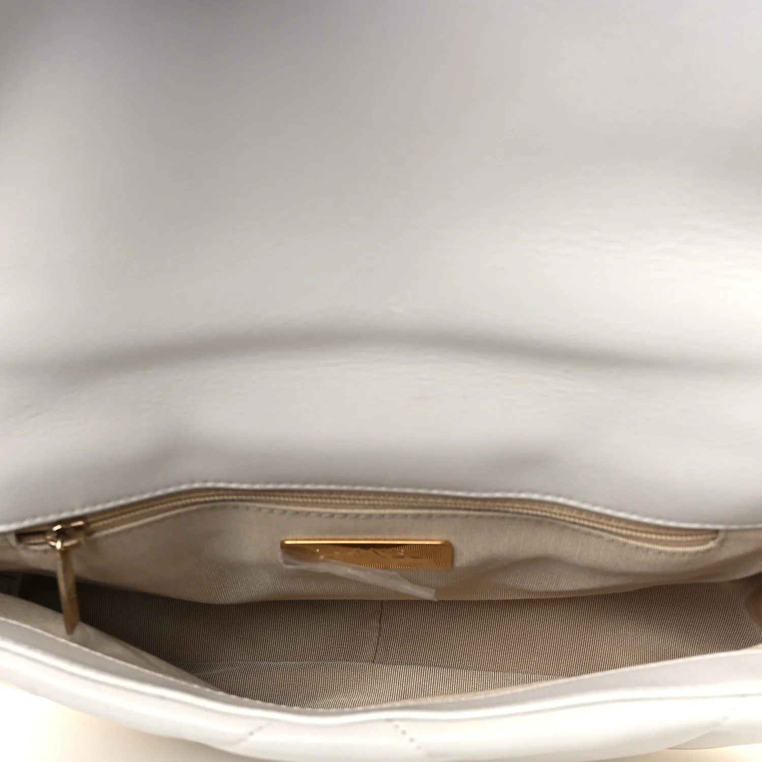 Goatskin Quilted Medium Chanel 19 Flap White - Image 5