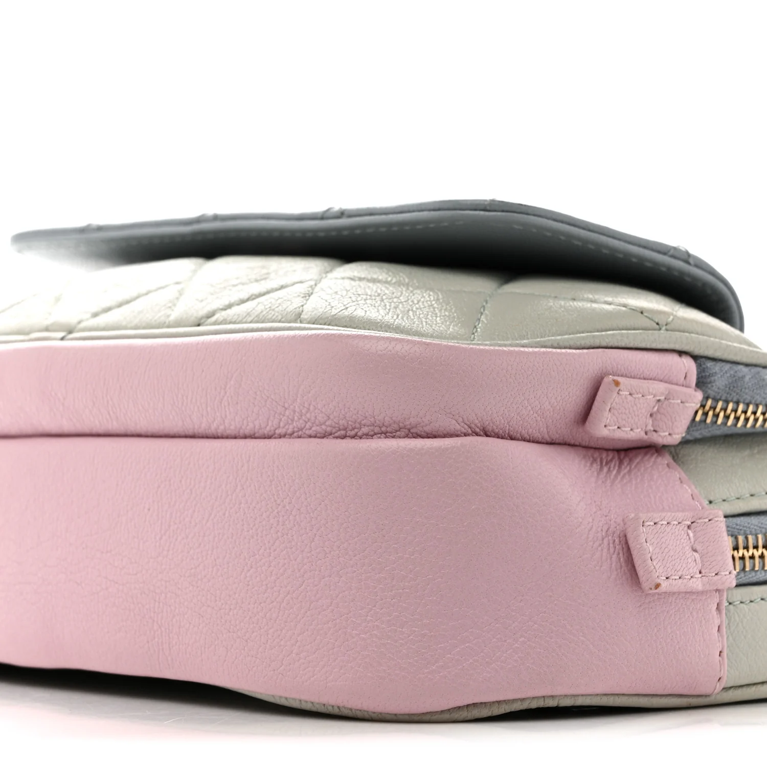 Goatskin Quilted Waist Bag Green Blue Pink - Image 13