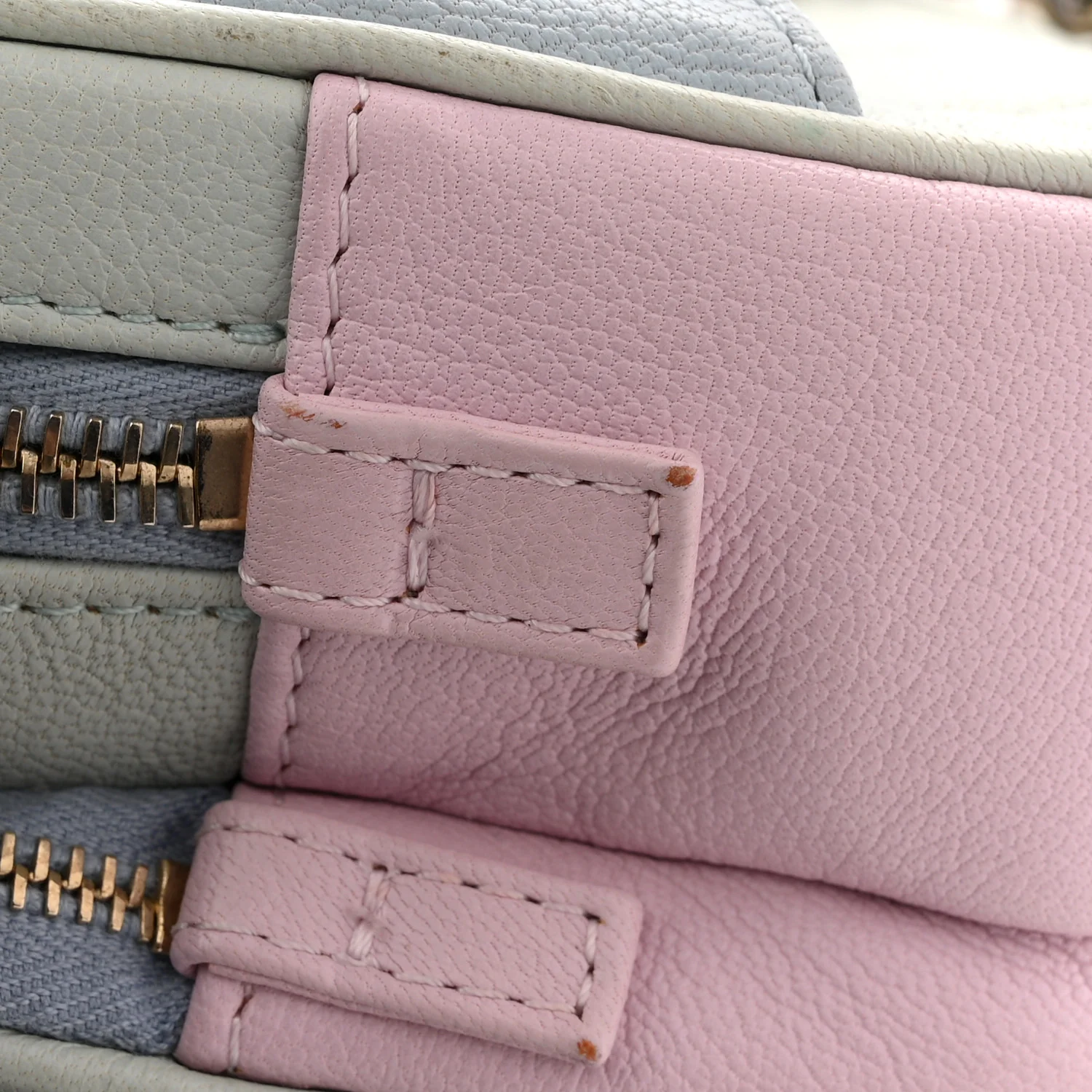 Goatskin Quilted Waist Bag Green Blue Pink - Image 12