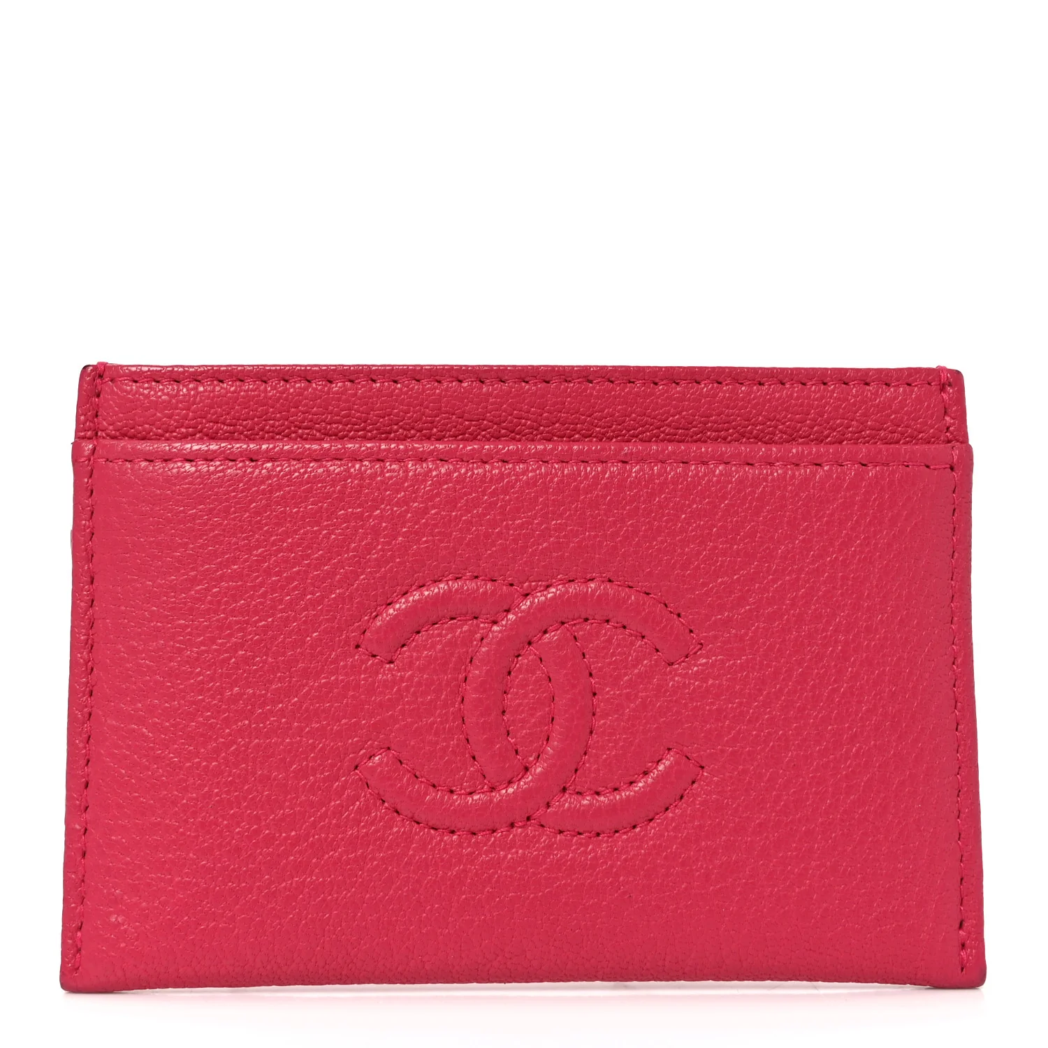 Goatskin Timeless CC Card Holder Fuchsia