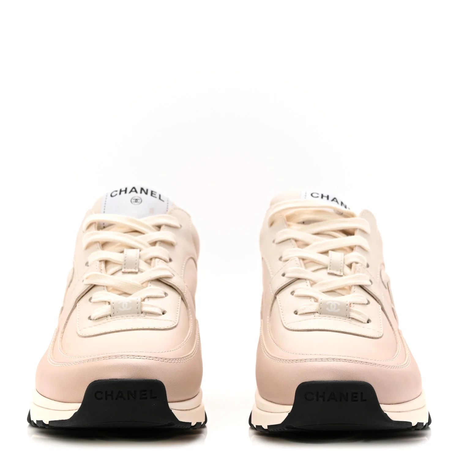 Gradiant Calfskin CC Womens Sneakers 40 Beige - Image 2
