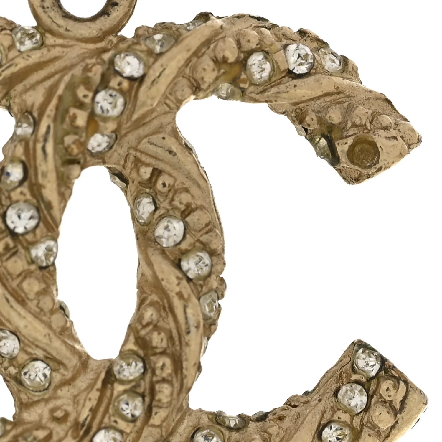 Graduated Pearl Crystal Twisted CC Long Necklace Gold - Image 6