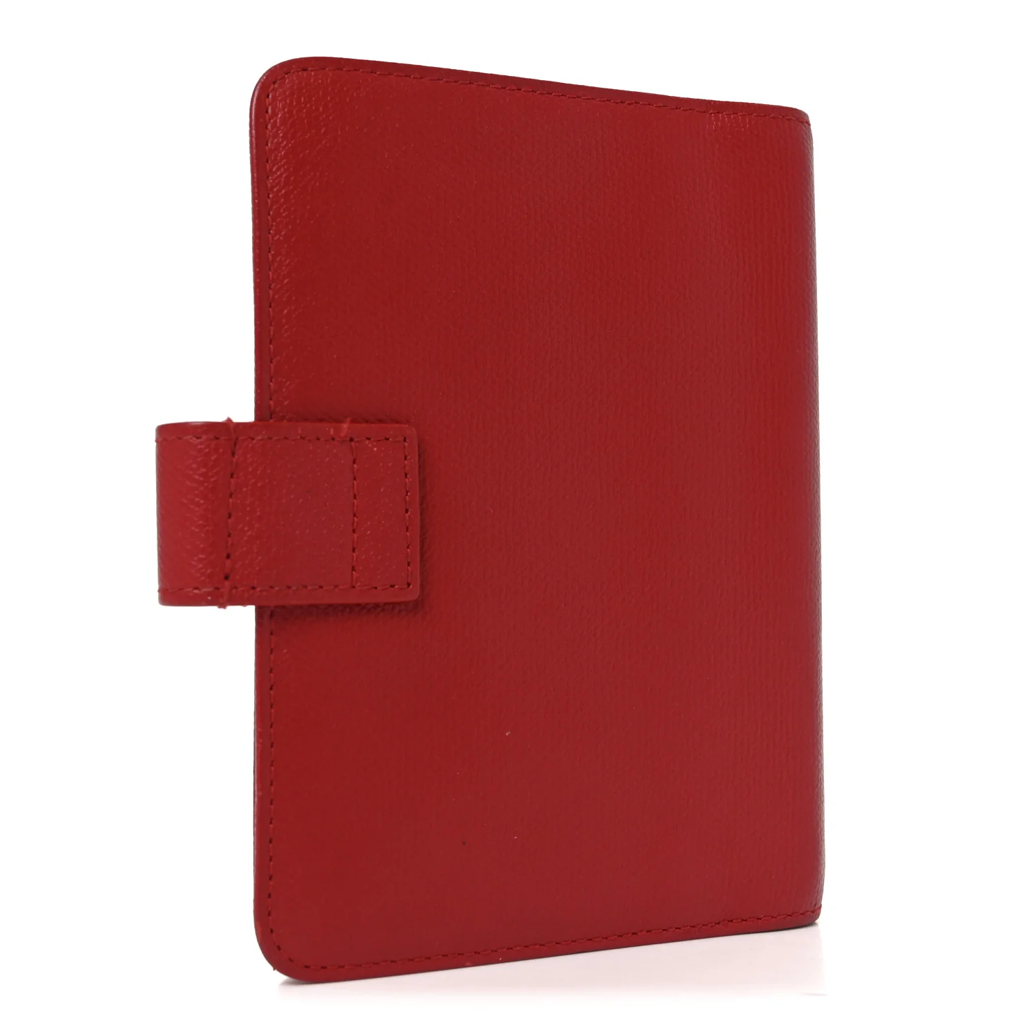 Grained Calfskin CC Button Pocket Agenda Cover Red - Image 3