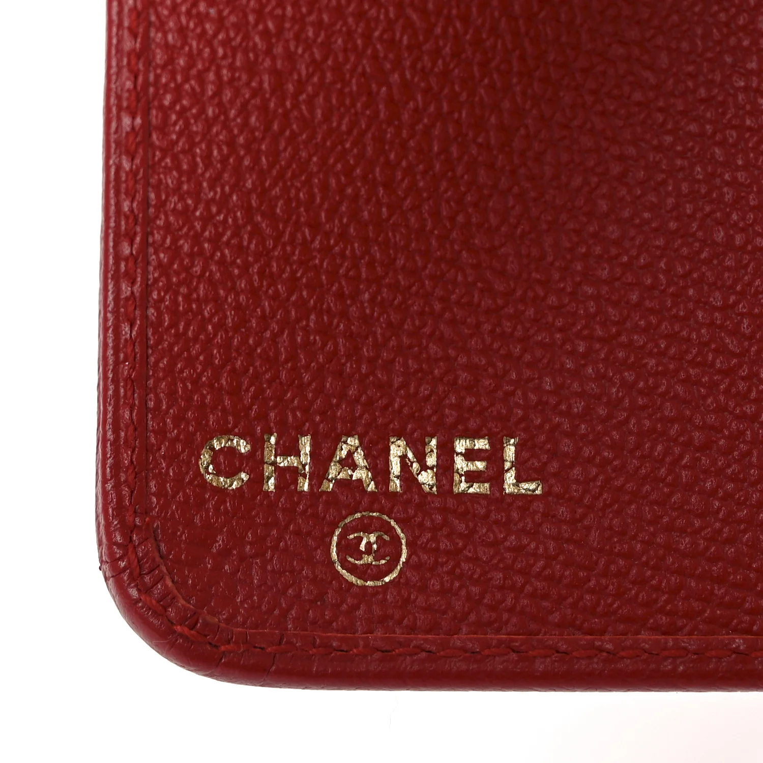 Grained Calfskin CC Button Pocket Agenda Cover Red - Image 6