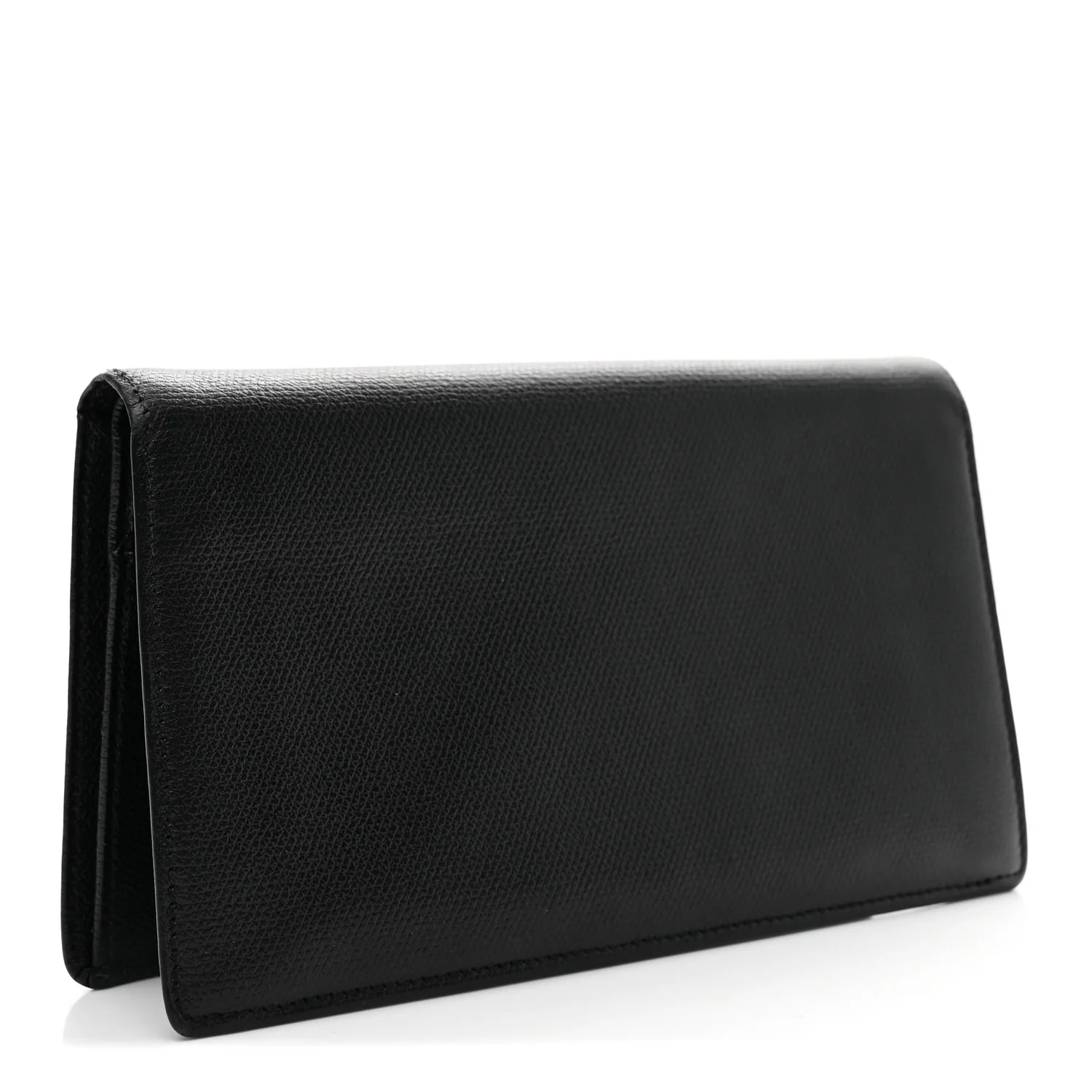 Grained Calfskin CC Button Yen Wallet Black - Image 3