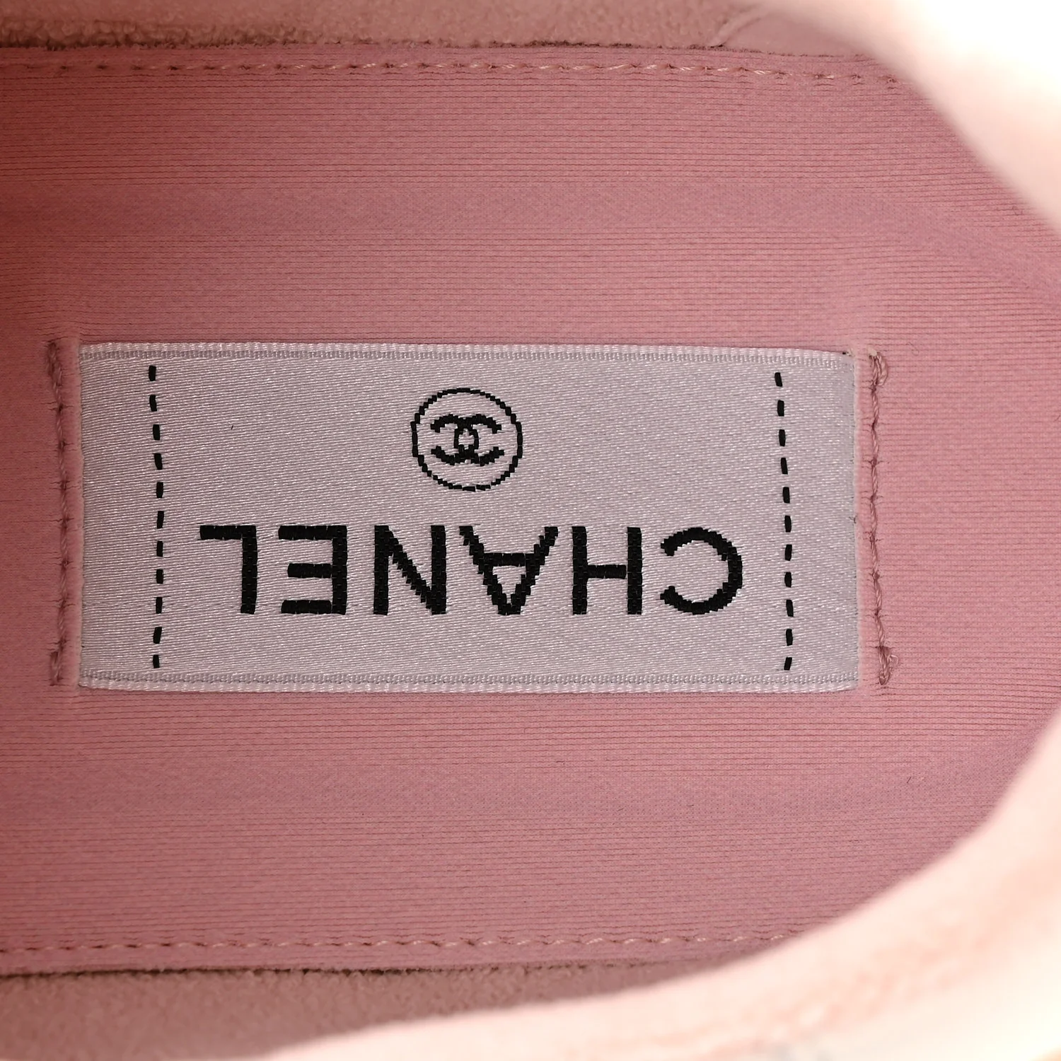 Grained Calfskin Fabric Womens Logo Sneakers 37 White Light Pink - Image 8