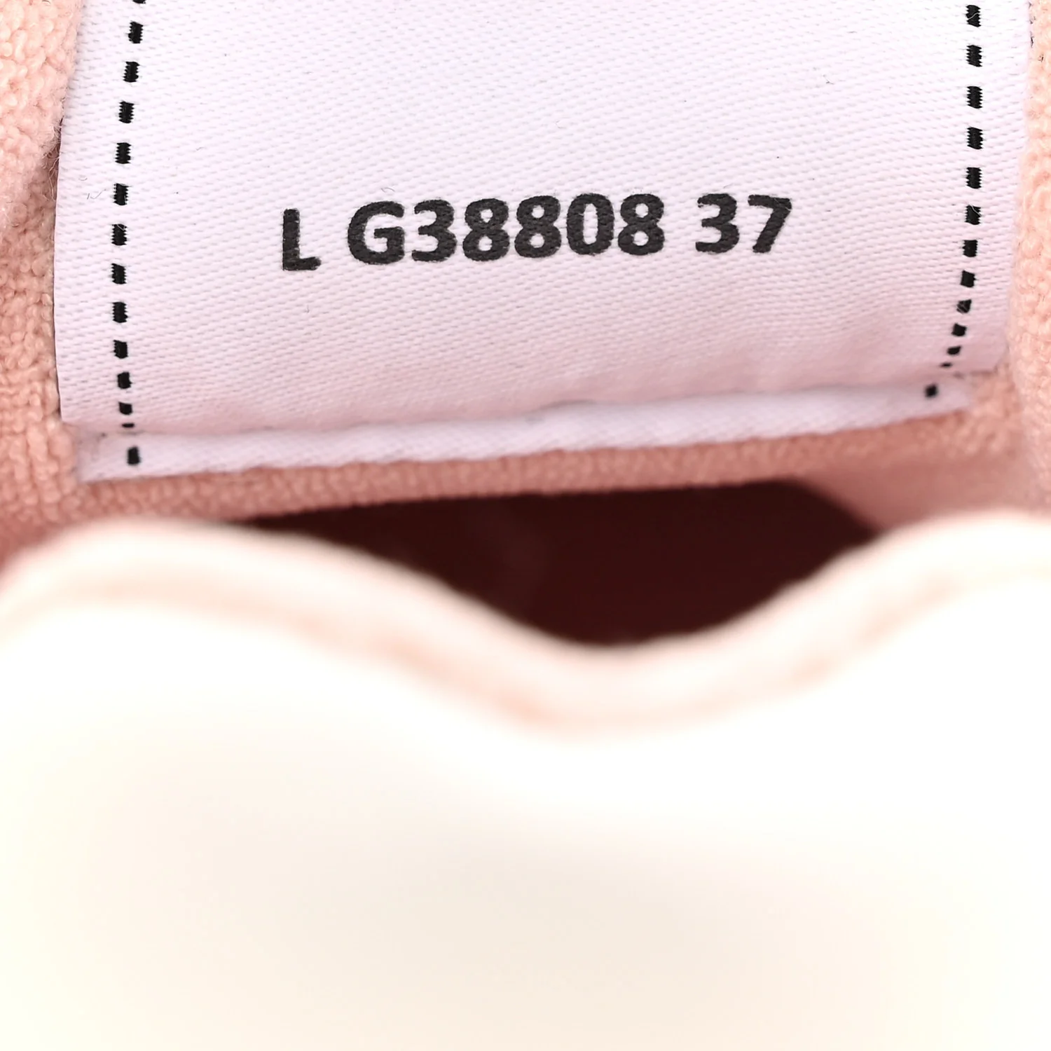 Grained Calfskin Fabric Womens Logo Sneakers 37 White Light Pink - Image 9