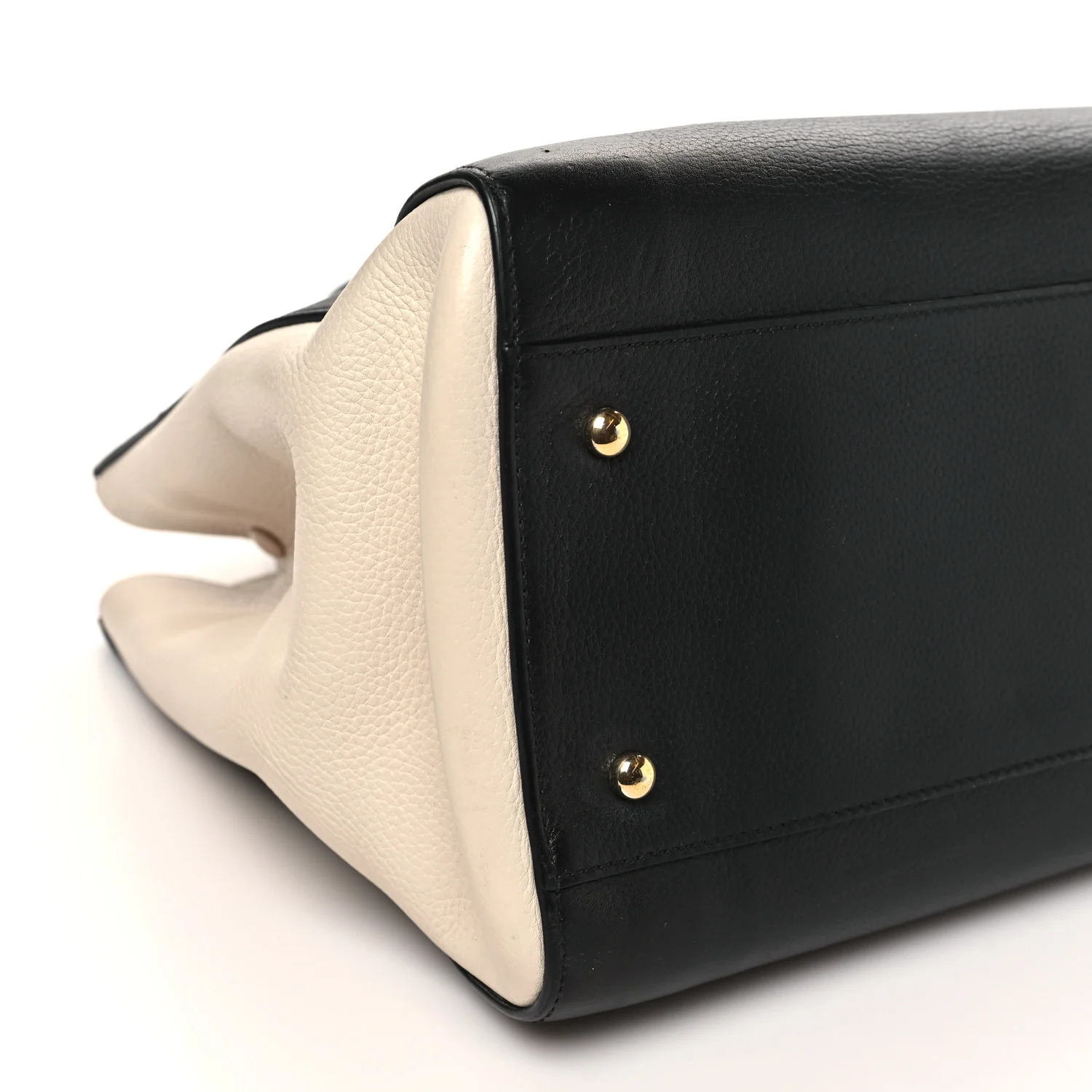 Grained Calfskin Medium Bi-Color Neo Executive Shopper Tote Black Beige - Image 10