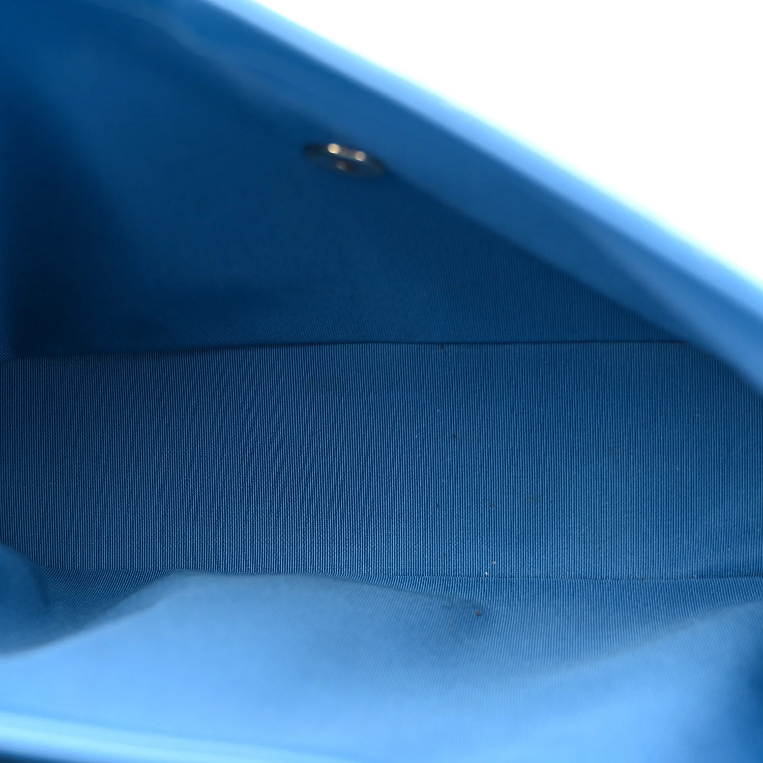 Grained Calfskin Medium Chevron Chic Top Handle Flap Blue - Image 4