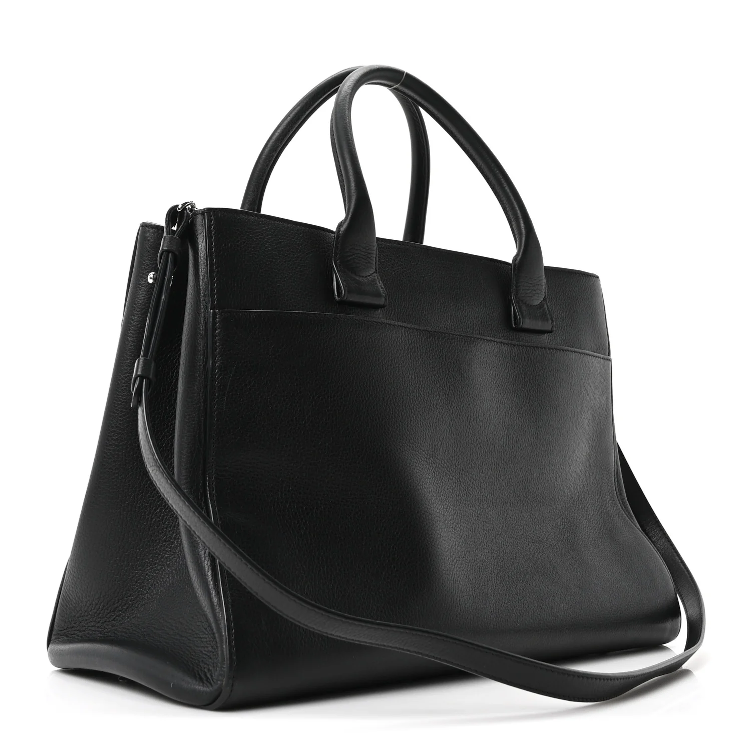Grained Calfskin Medium Neo Executive Shopper Tote Black - Image 2