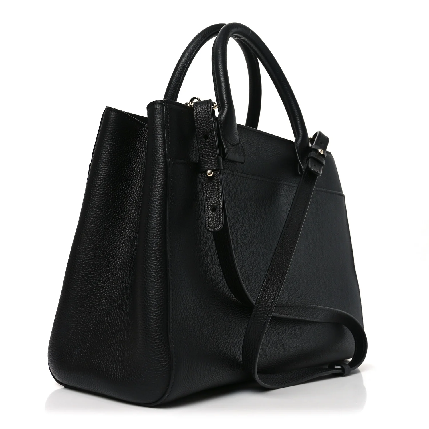 Grained Calfskin Medium Neo Executive Shopper Tote Black - Image 3