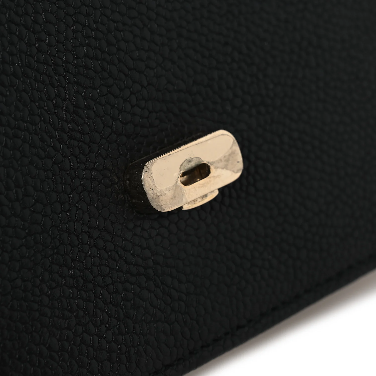 Grained Calfskin Quilted Cuba Wallet On Chain WOC Black - Image 12