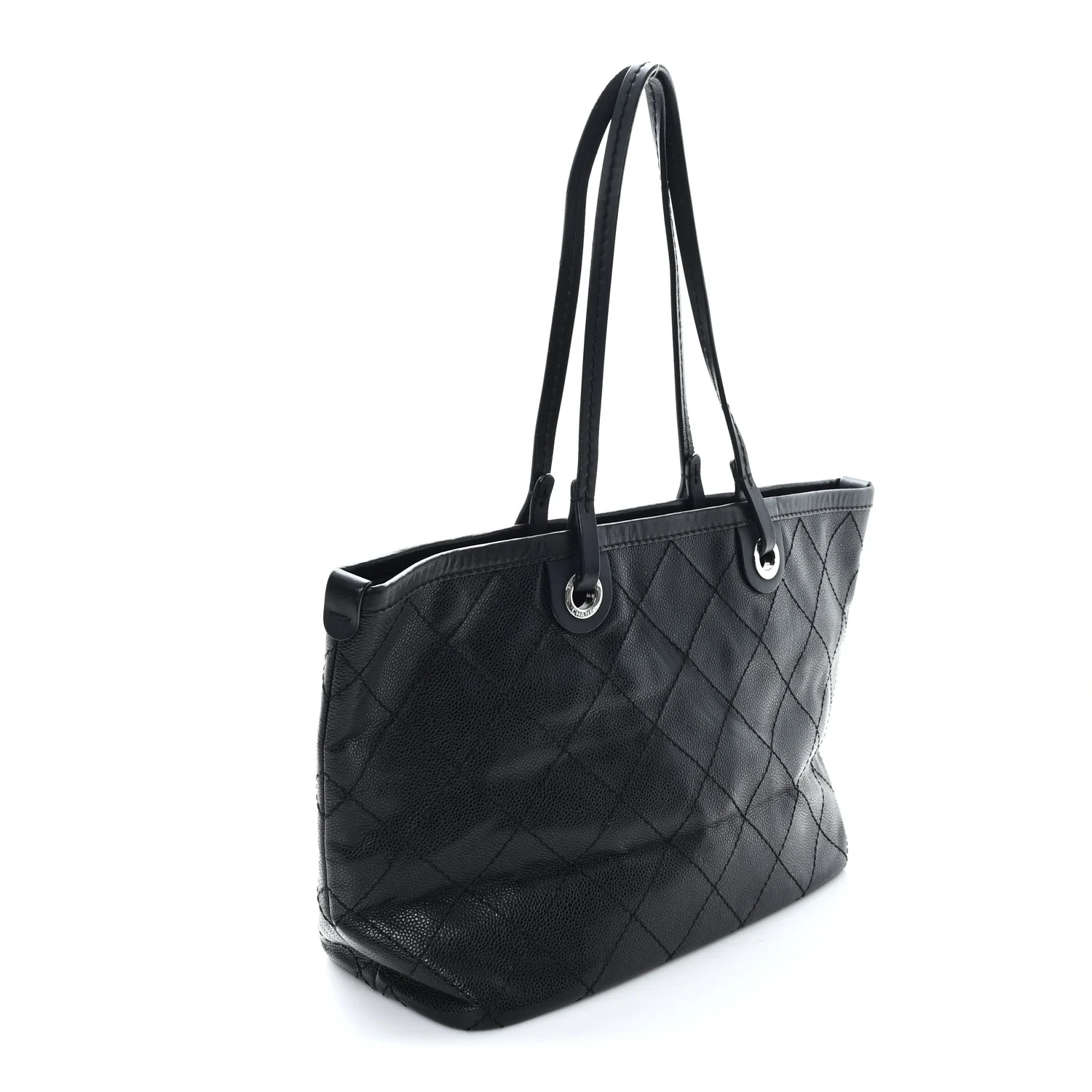Grained Calfskin Shopping Fever Tote Black - Image 3