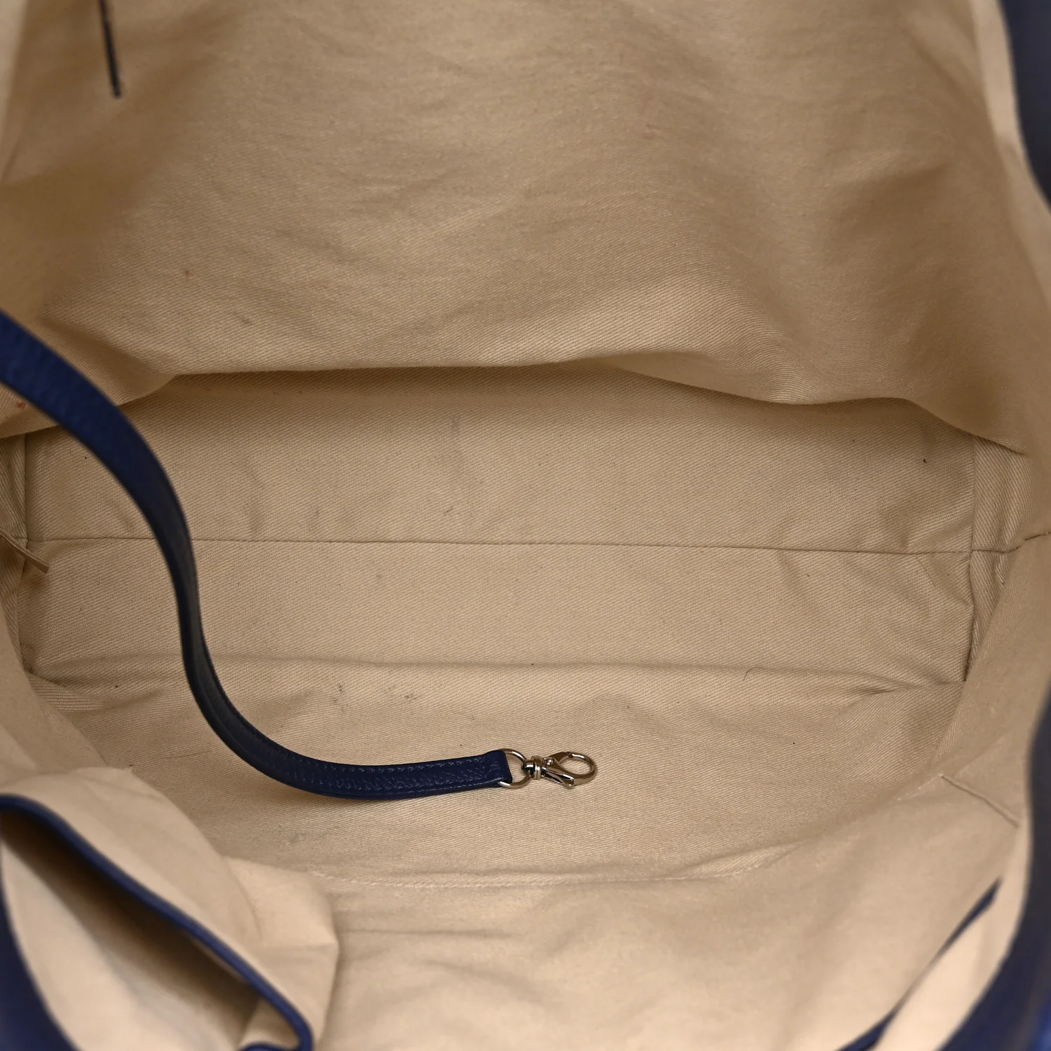 Grained Calfskin Stitched CC Pocket Tote Navy Blue - Image 5