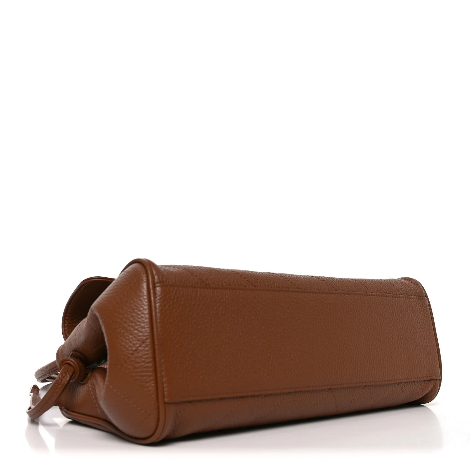 Grained Calfskin Stitched Urban Essentials Small Shopping Bag Camel - Image 3