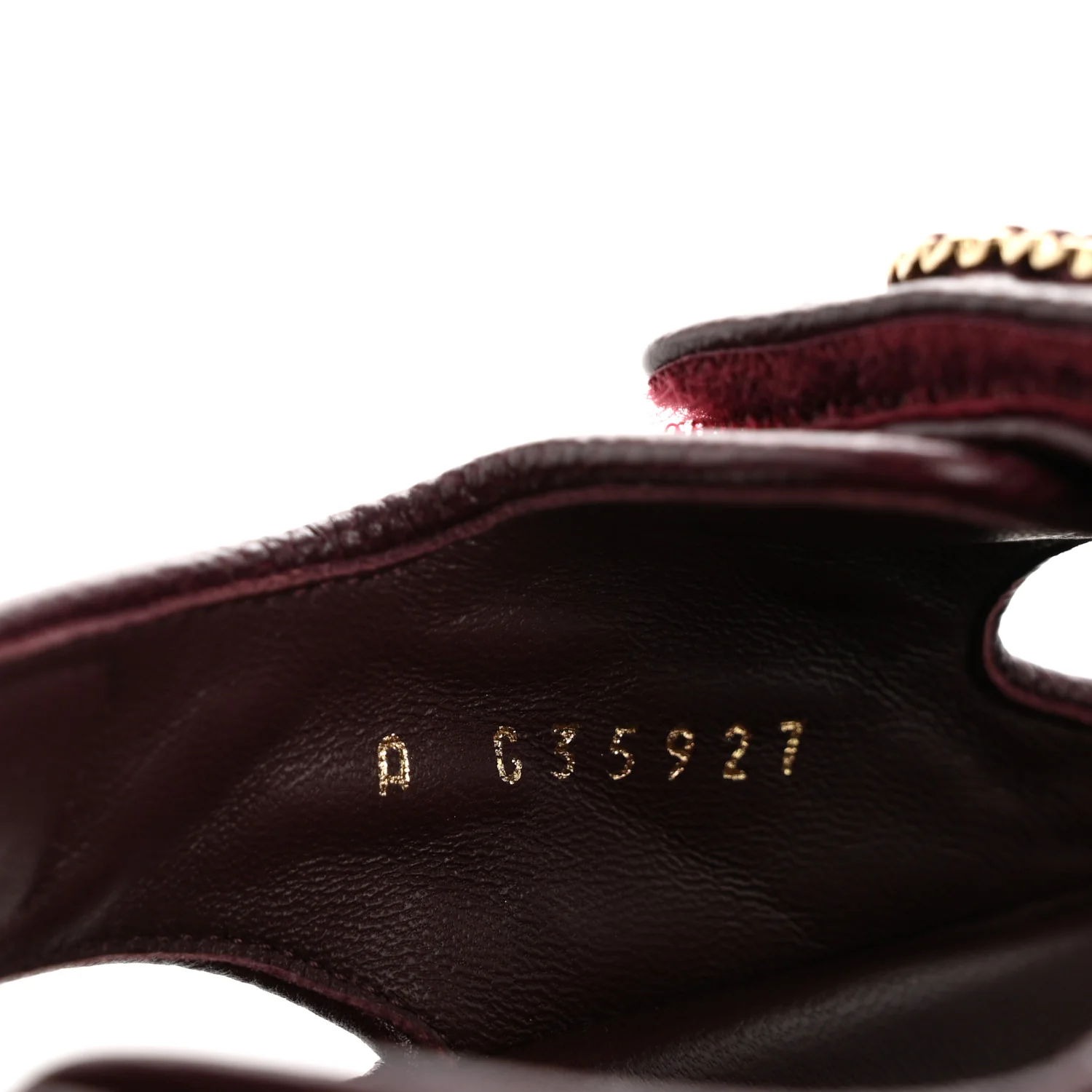 Grained Calfskin Velcro Dad Sandals 36.5 Maroon - Image 9