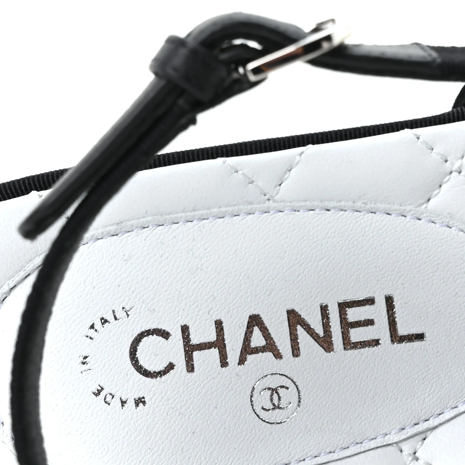 Grosgrain Pearl CC Sandals 37 Black - Image 8