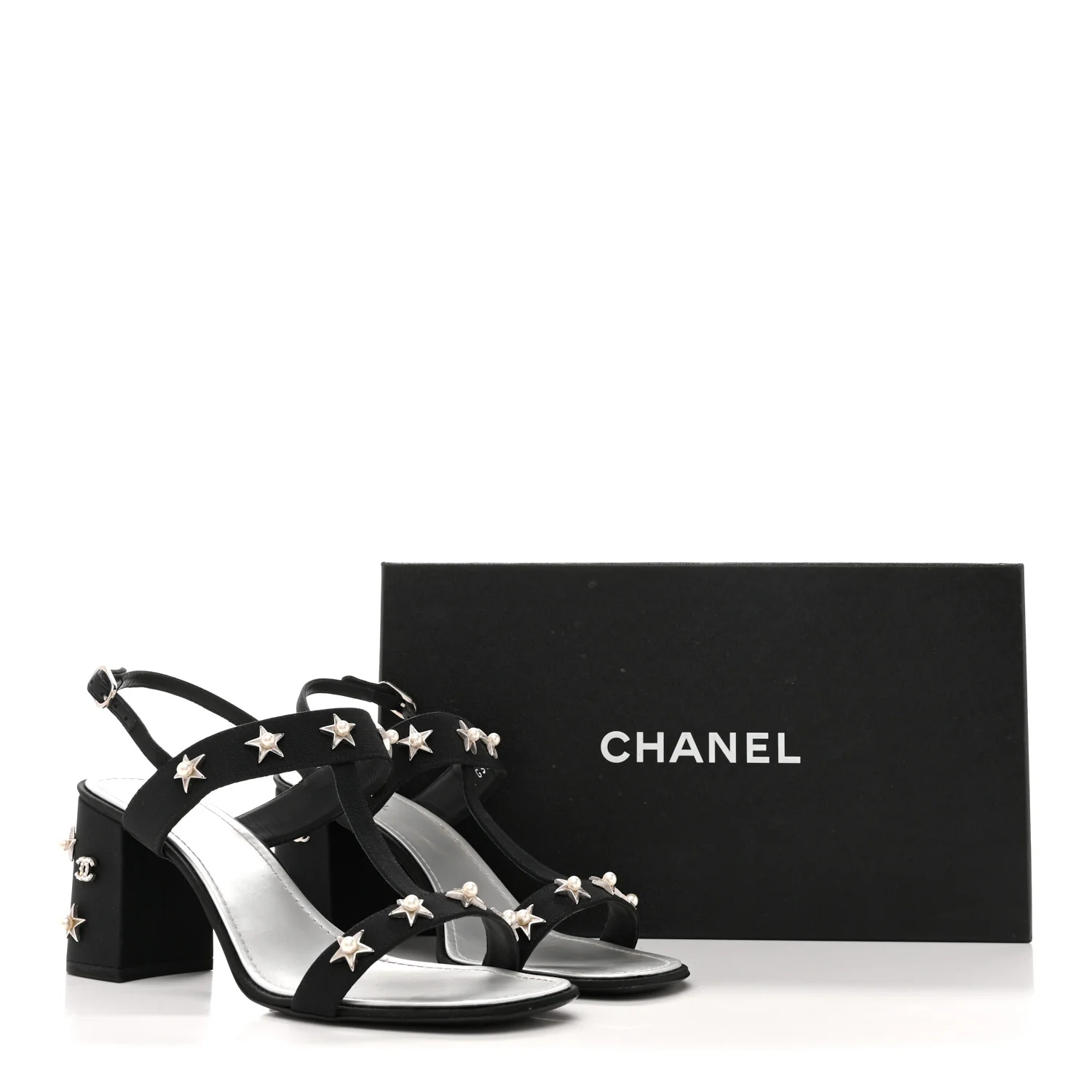 Grosgrain Pearl Stars Sandals 40 Black - Image 10