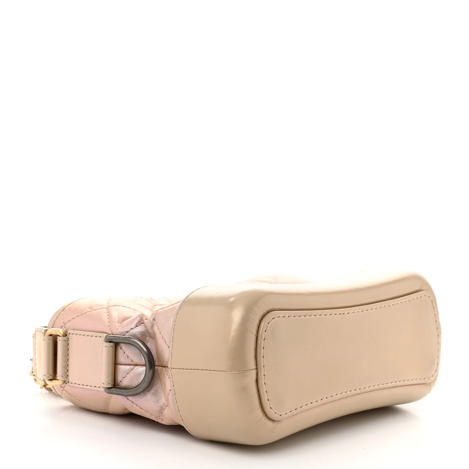 Iridescent Aged Calfskin Quilted Small Gabrielle Hobo Light Pink - Image 4