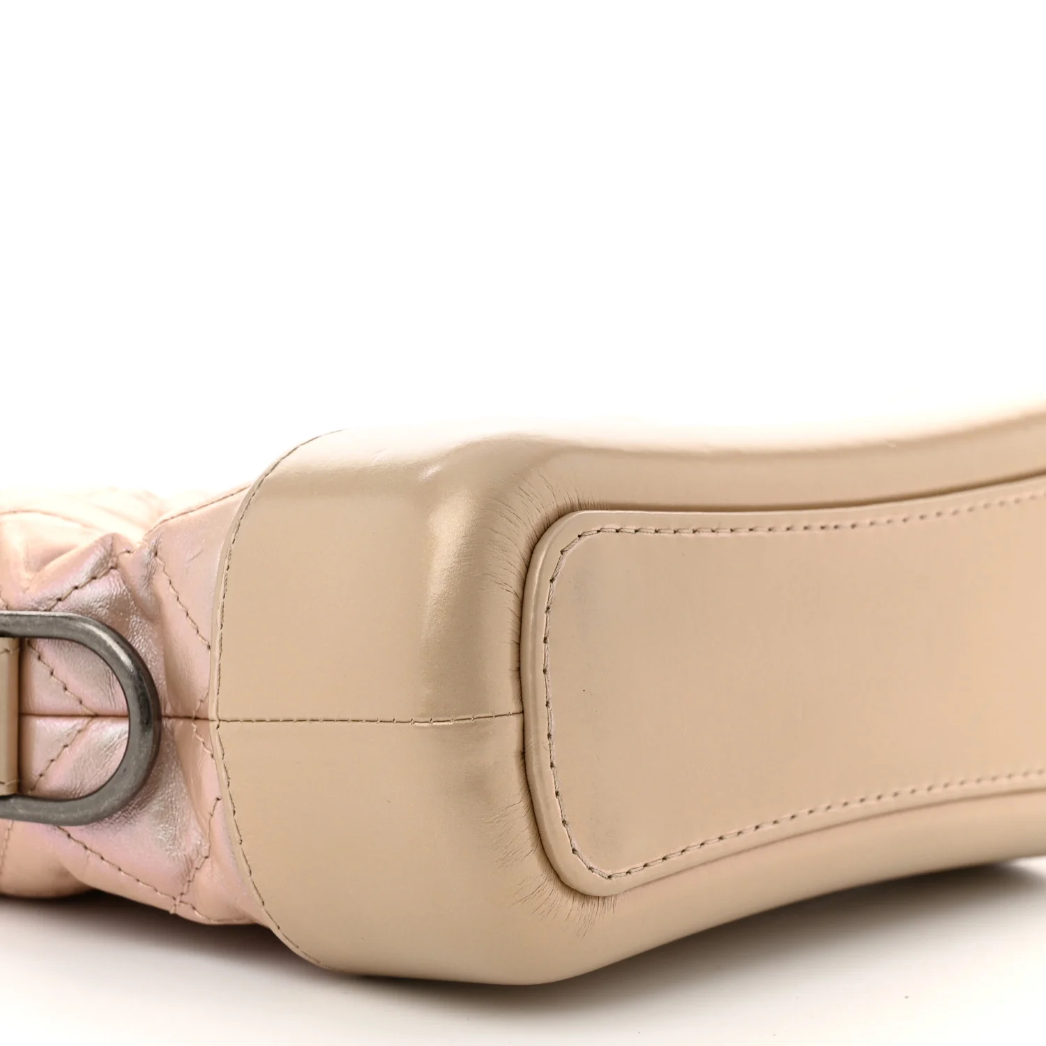 Iridescent Aged Calfskin Quilted Small Gabrielle Hobo Light Pink - Image 9