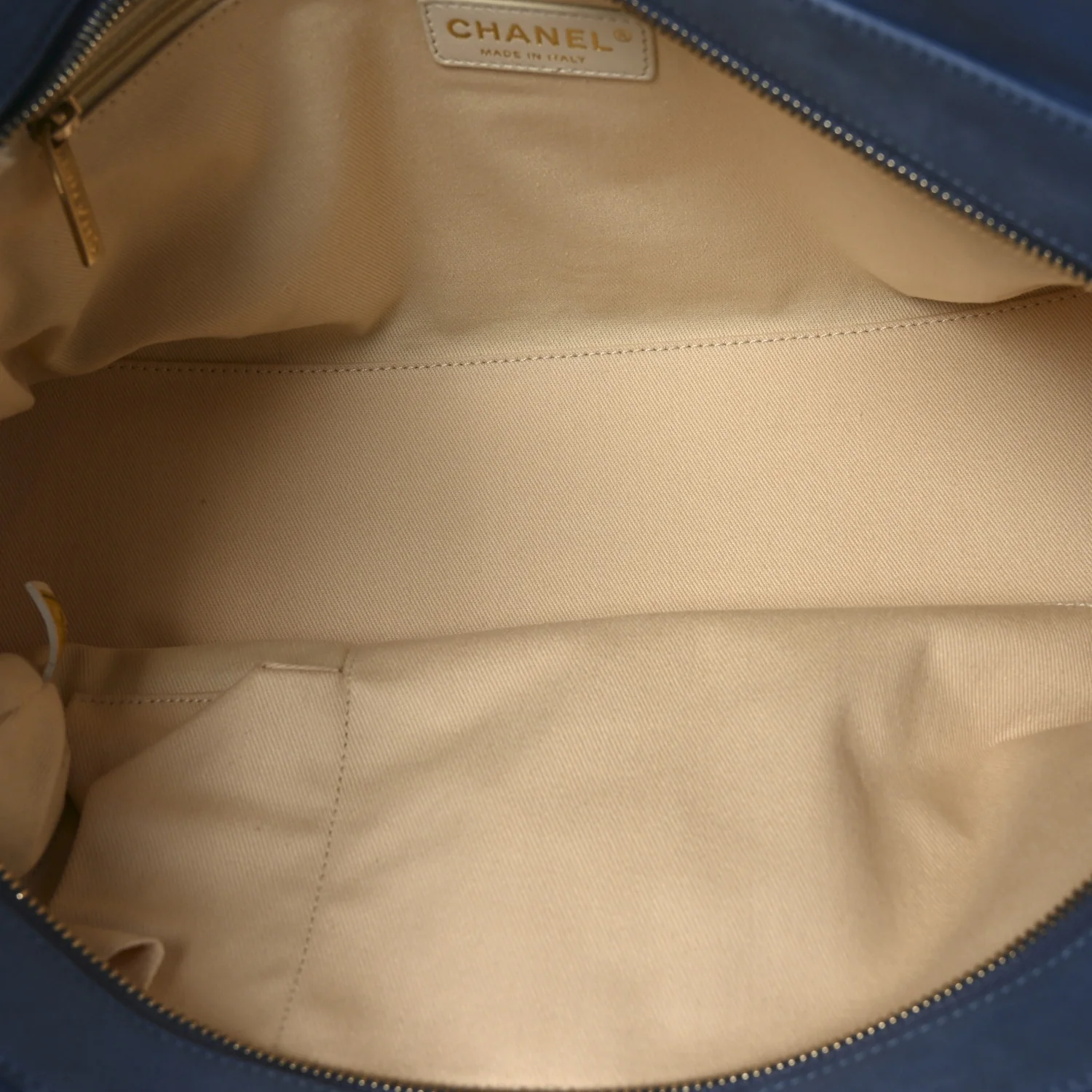 Iridescent Calfskin Chic Quilt Bowling Bag Blue - Image 5