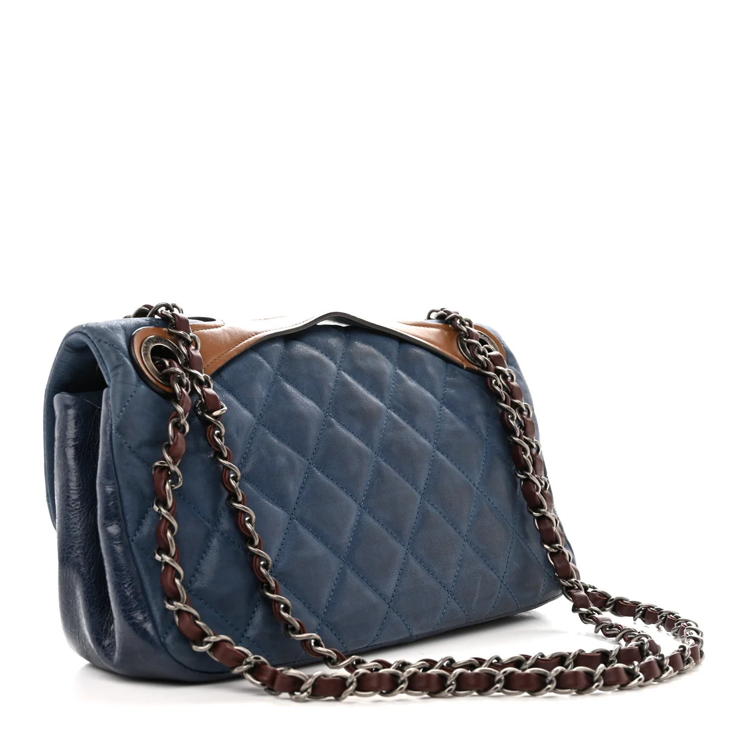 Iridescent Calfskin Medium In The Mix Flap Blue - Image 3