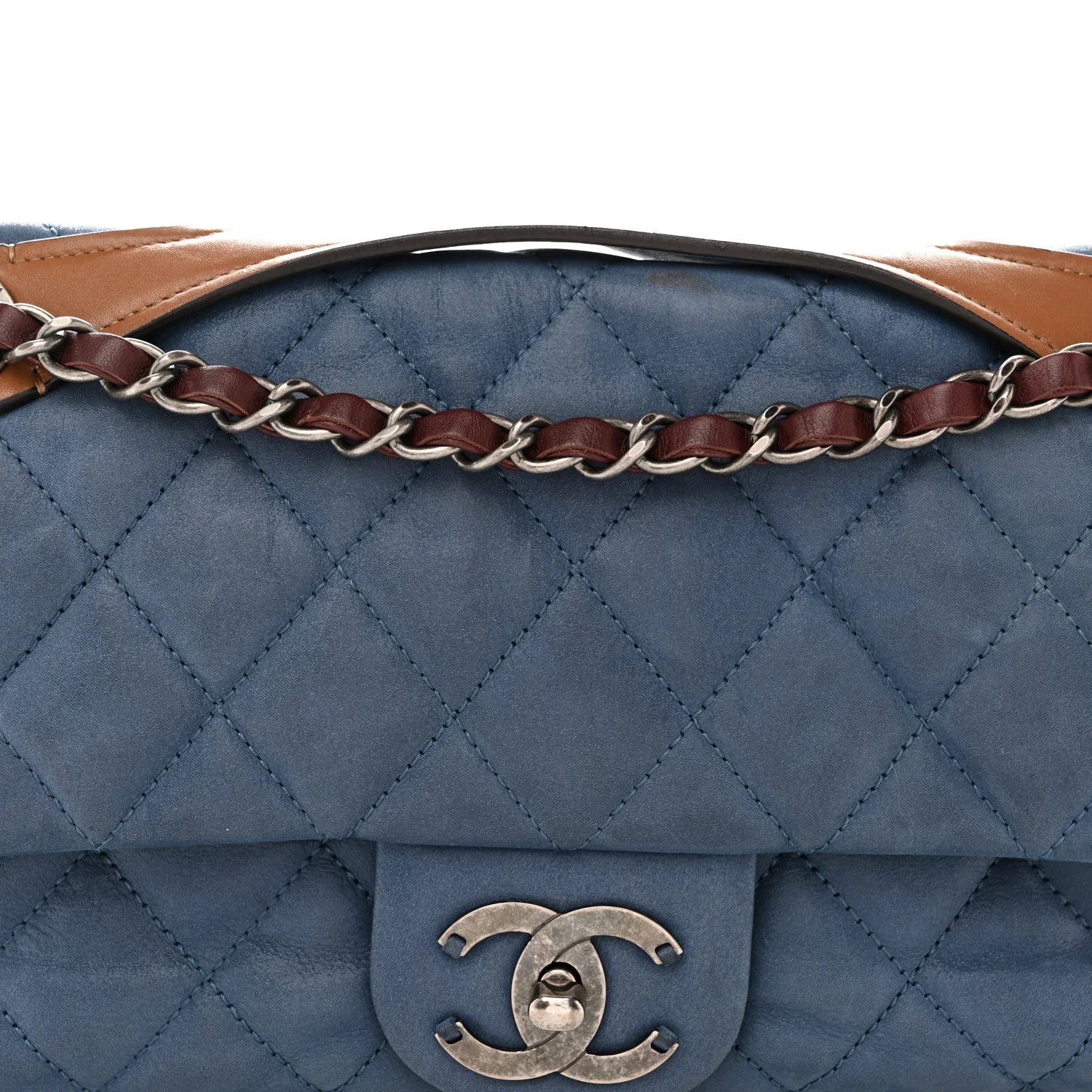 Iridescent Calfskin Medium In The Mix Flap Blue - Image 8